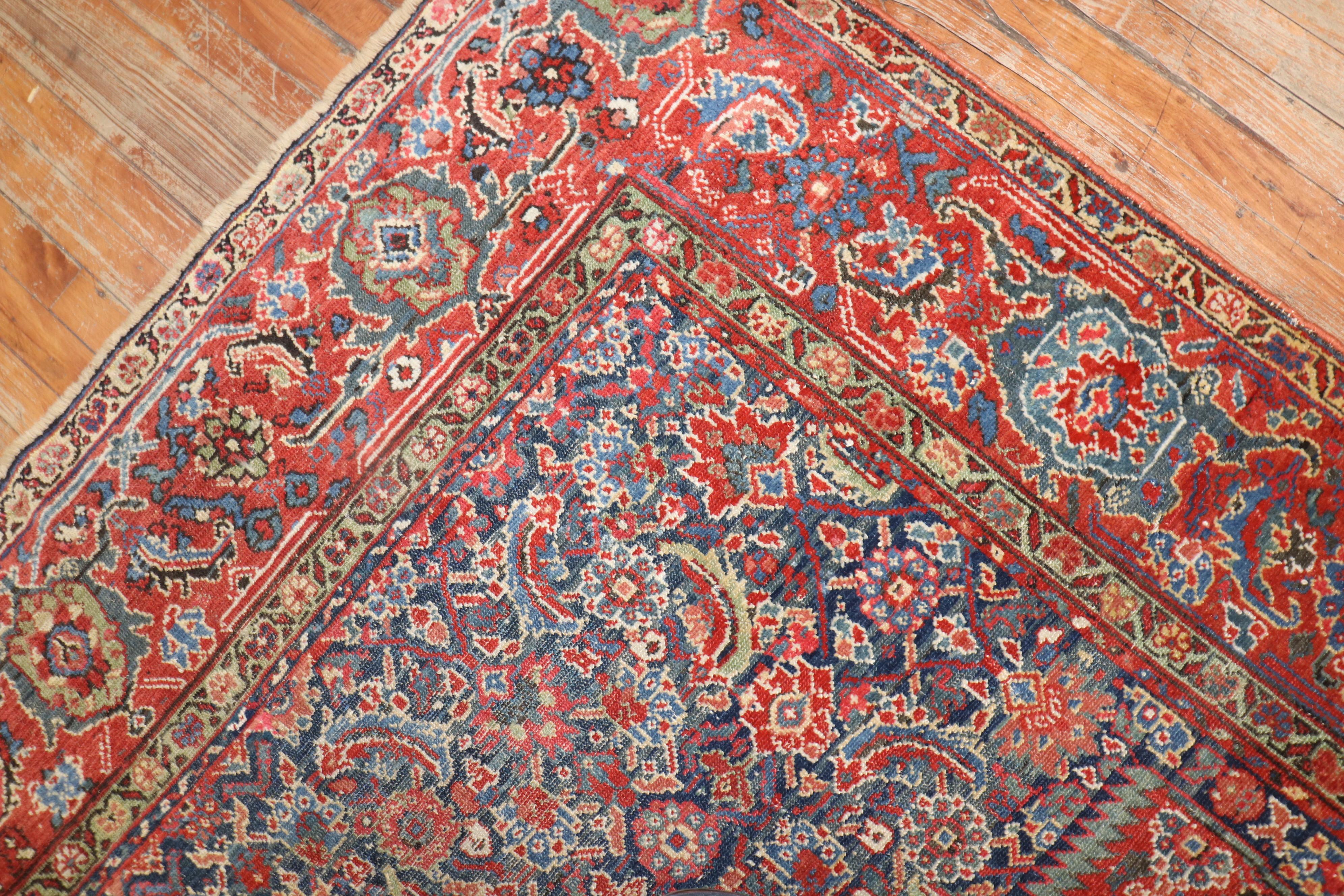 Zabihi Kollektion Rot-Blauer persischer Corridor-Teppich im Angebot 3