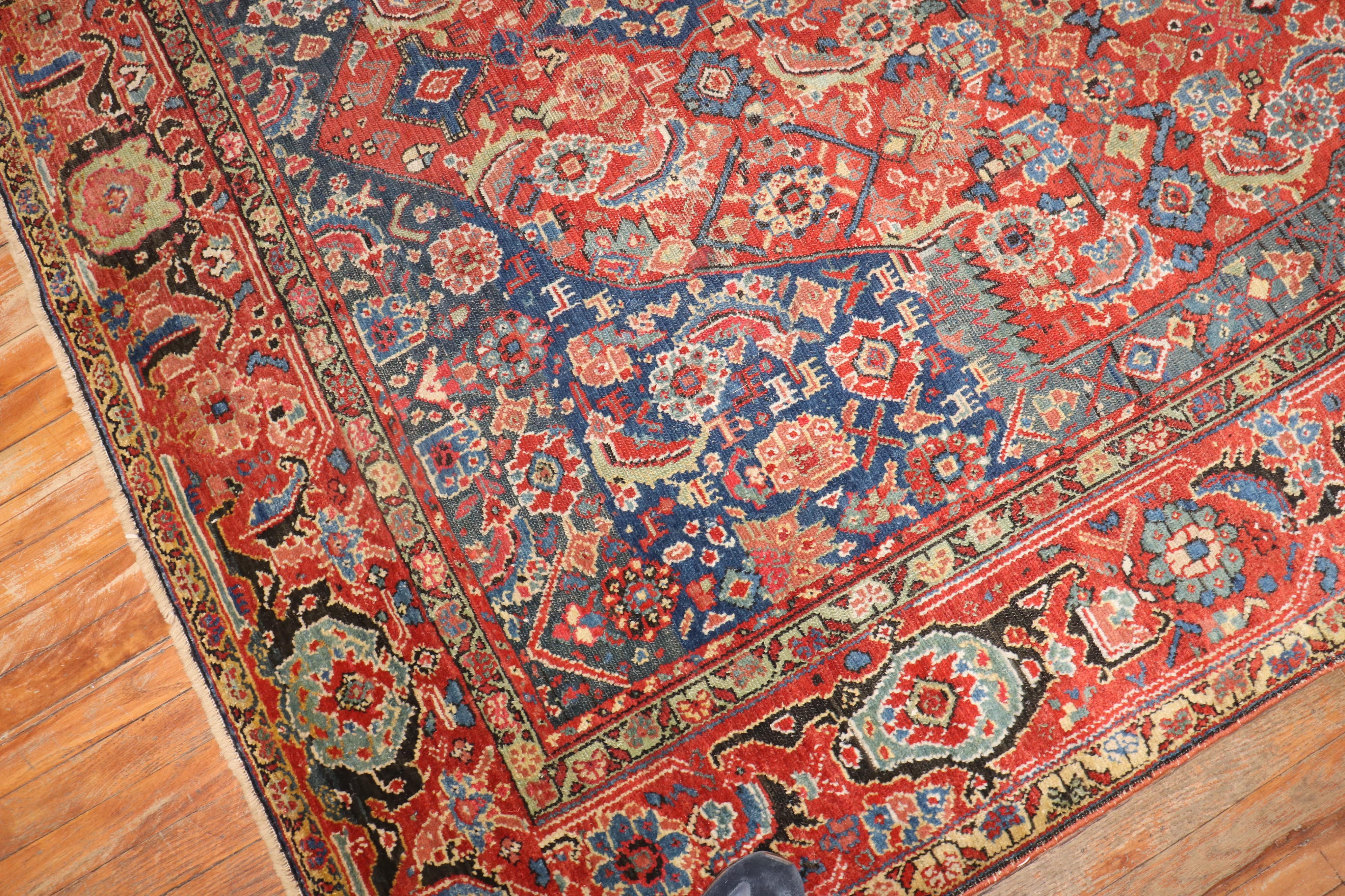 Zabihi Kollektion Rot-Blauer persischer Corridor-Teppich (Malayer) im Angebot