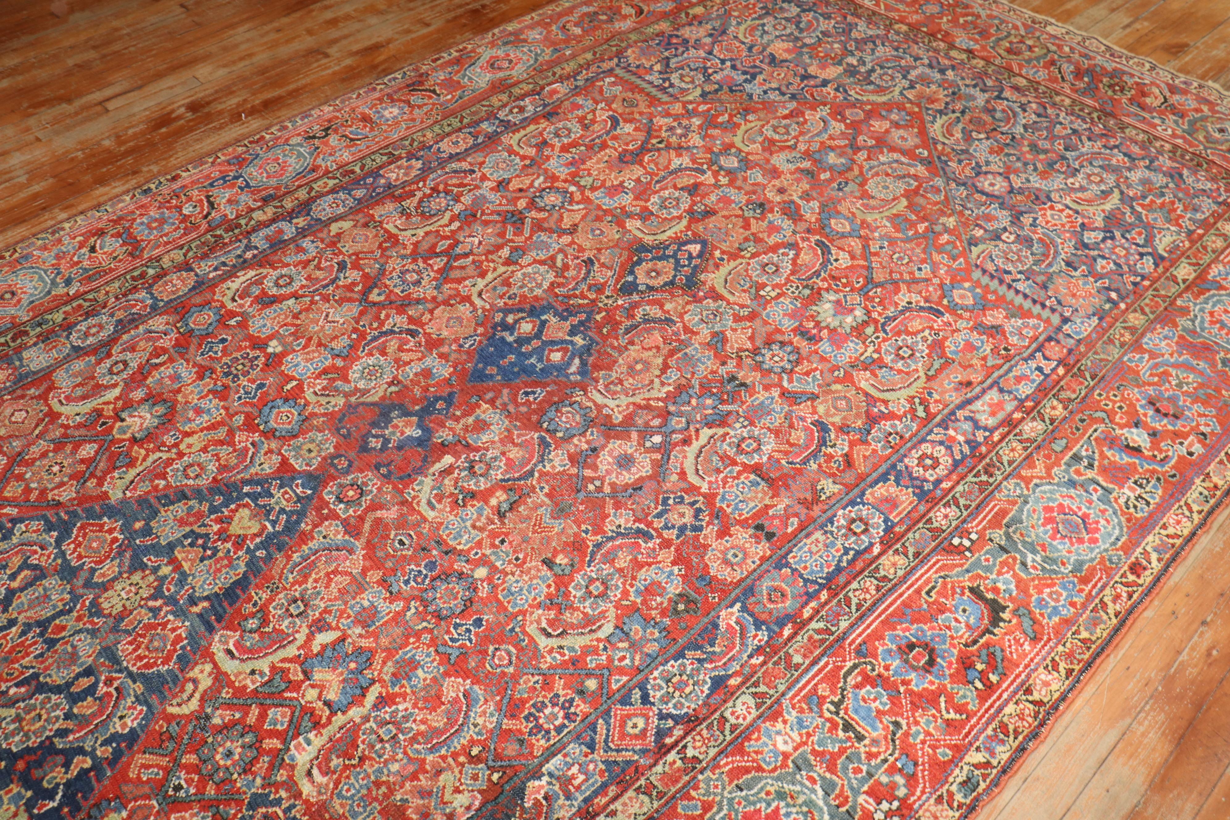 Zabihi Kollektion Rot-Blauer persischer Corridor-Teppich (20. Jahrhundert) im Angebot