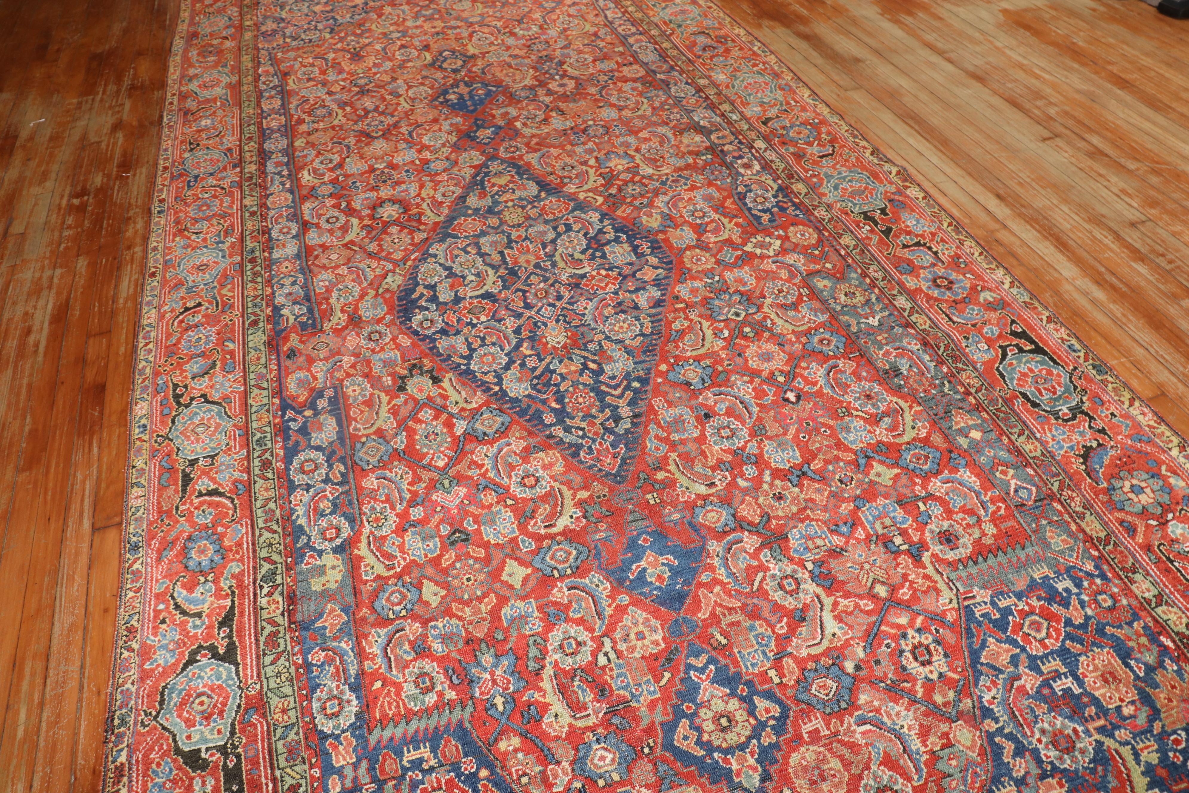 Zabihi Kollektion Rot-Blauer persischer Corridor-Teppich (Wolle) im Angebot