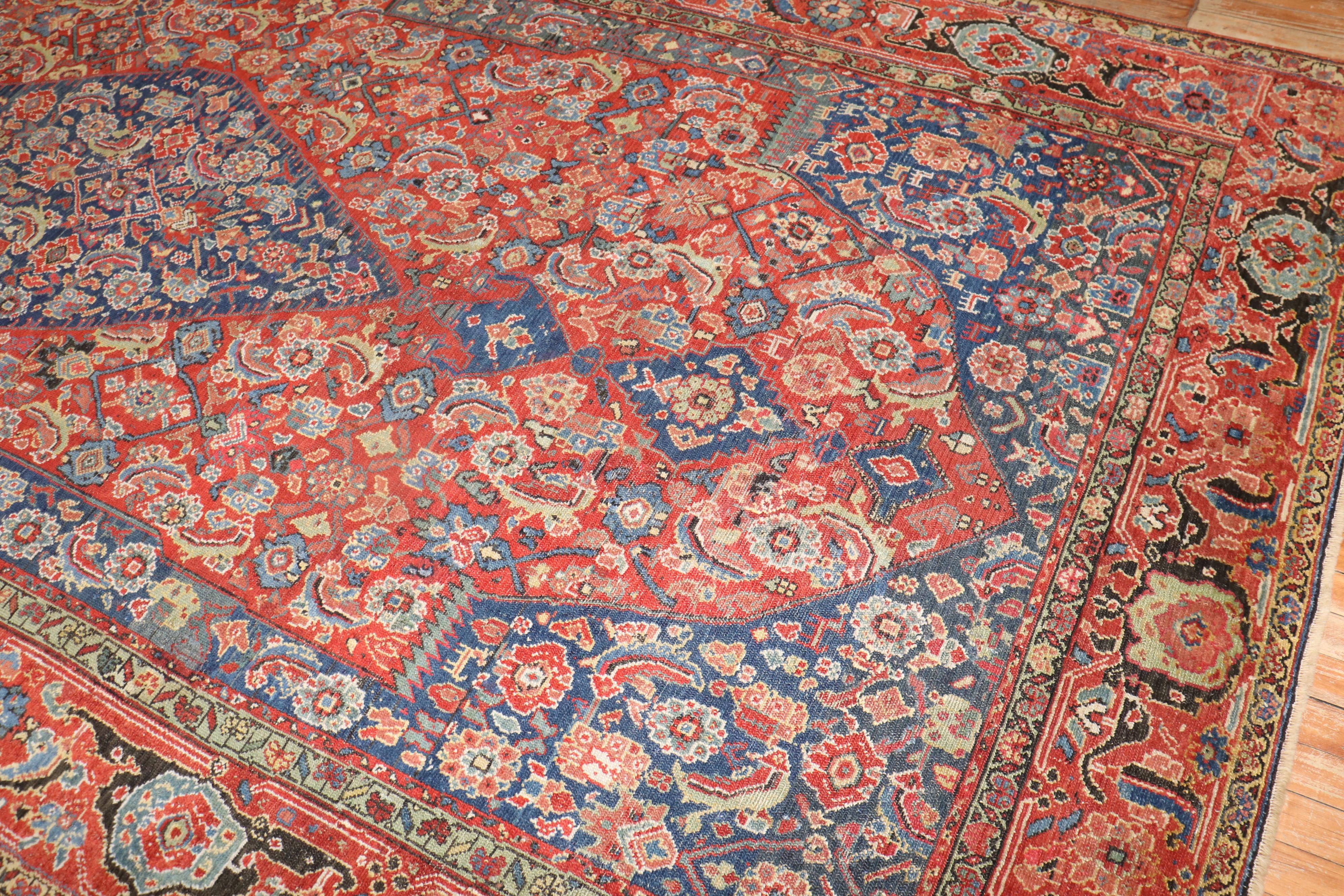Zabihi Kollektion Rot-Blauer persischer Corridor-Teppich im Angebot 1