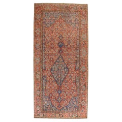 Zabihi Collection Red Blue Persian Corridor Rug