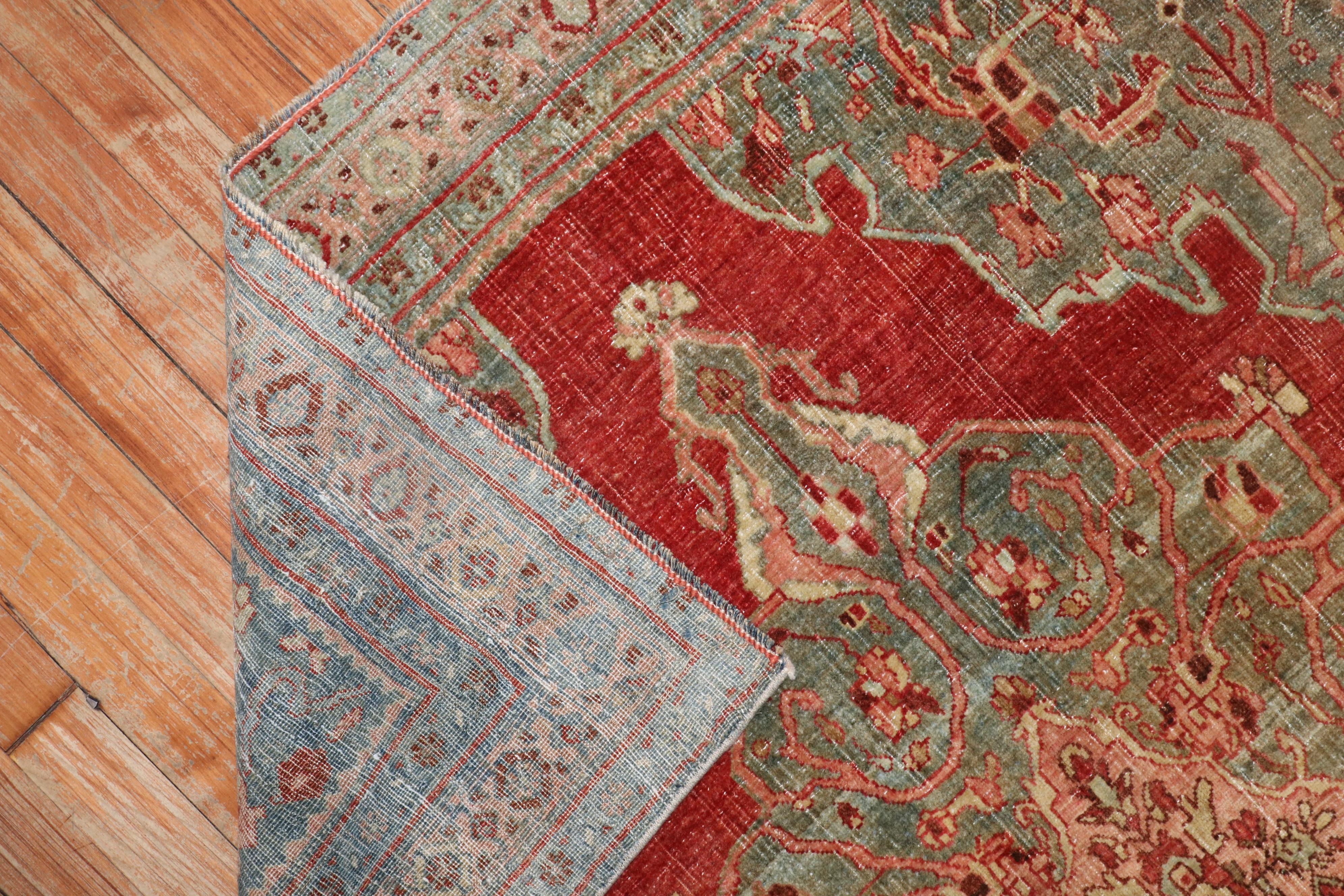 Zabihi Collection Rot Persisch Antik Bidjar Akzent Quadratisch Klein Teppich im Angebot 3