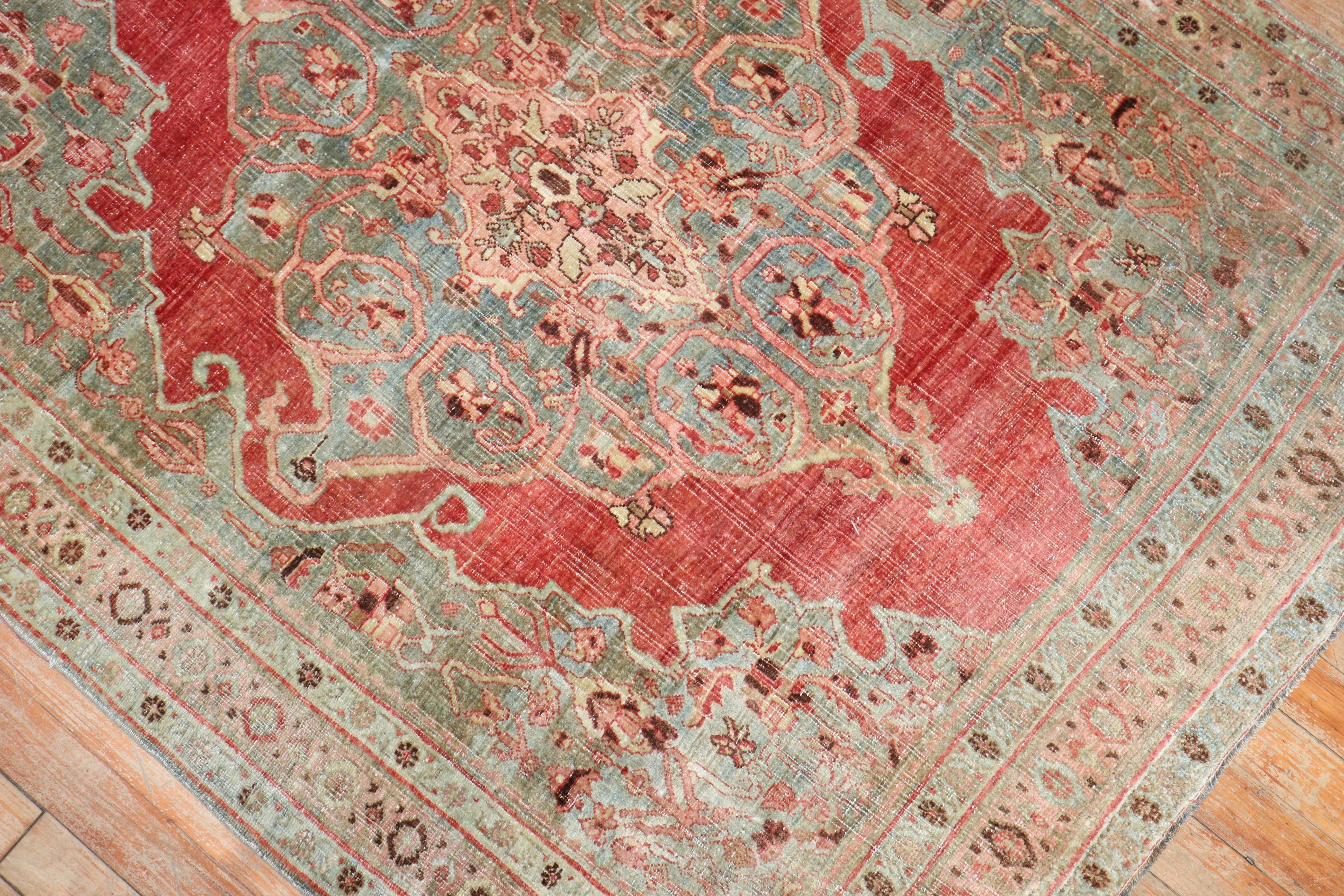 Zabihi Collection Rot Persisch Antik Bidjar Akzent Quadratisch Klein Teppich im Angebot 2