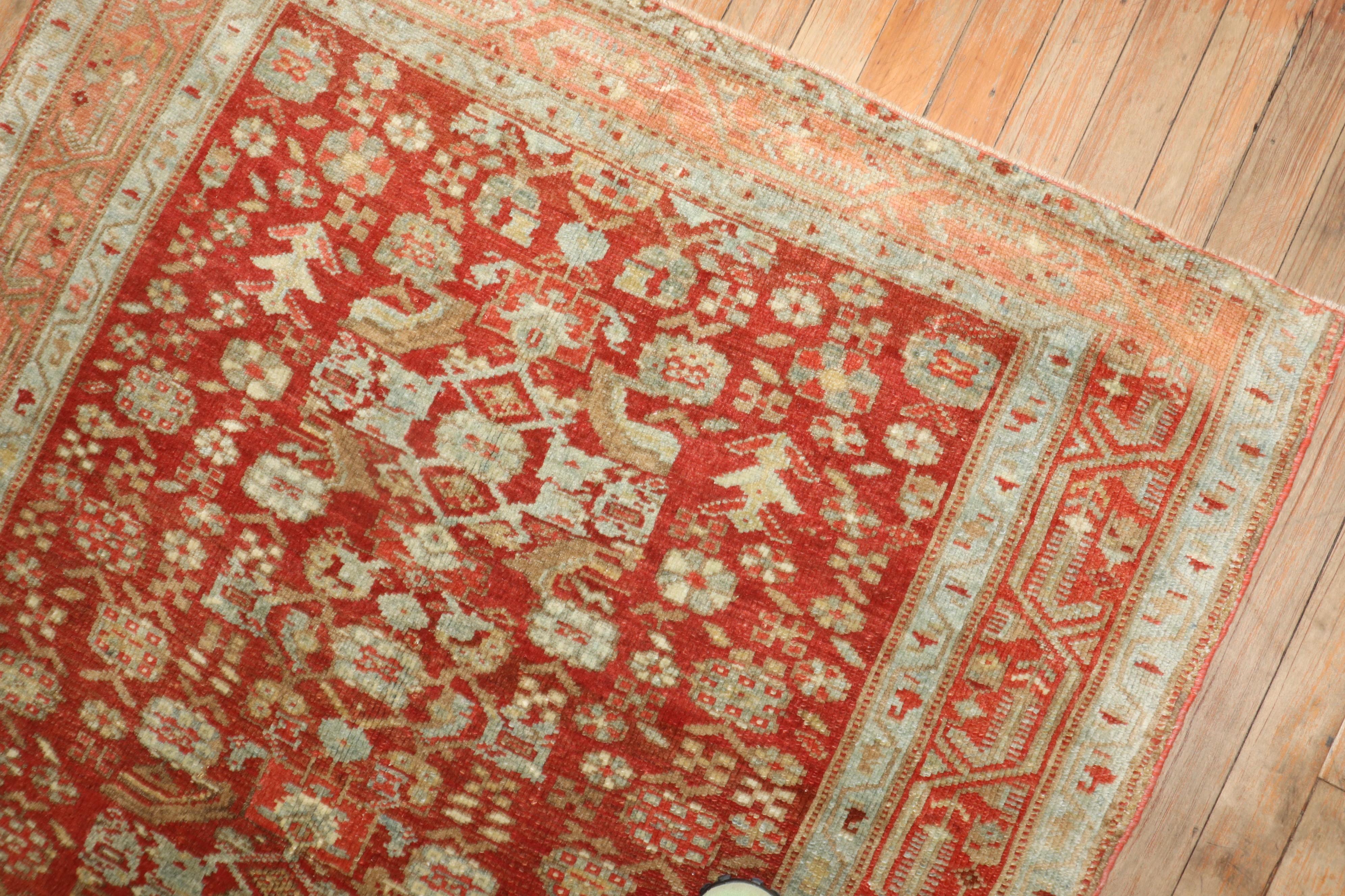 Zabihi Collection Rot Persisch Malayer Small Size Quadratischer Teppich im Zustand „Gut“ im Angebot in New York, NY