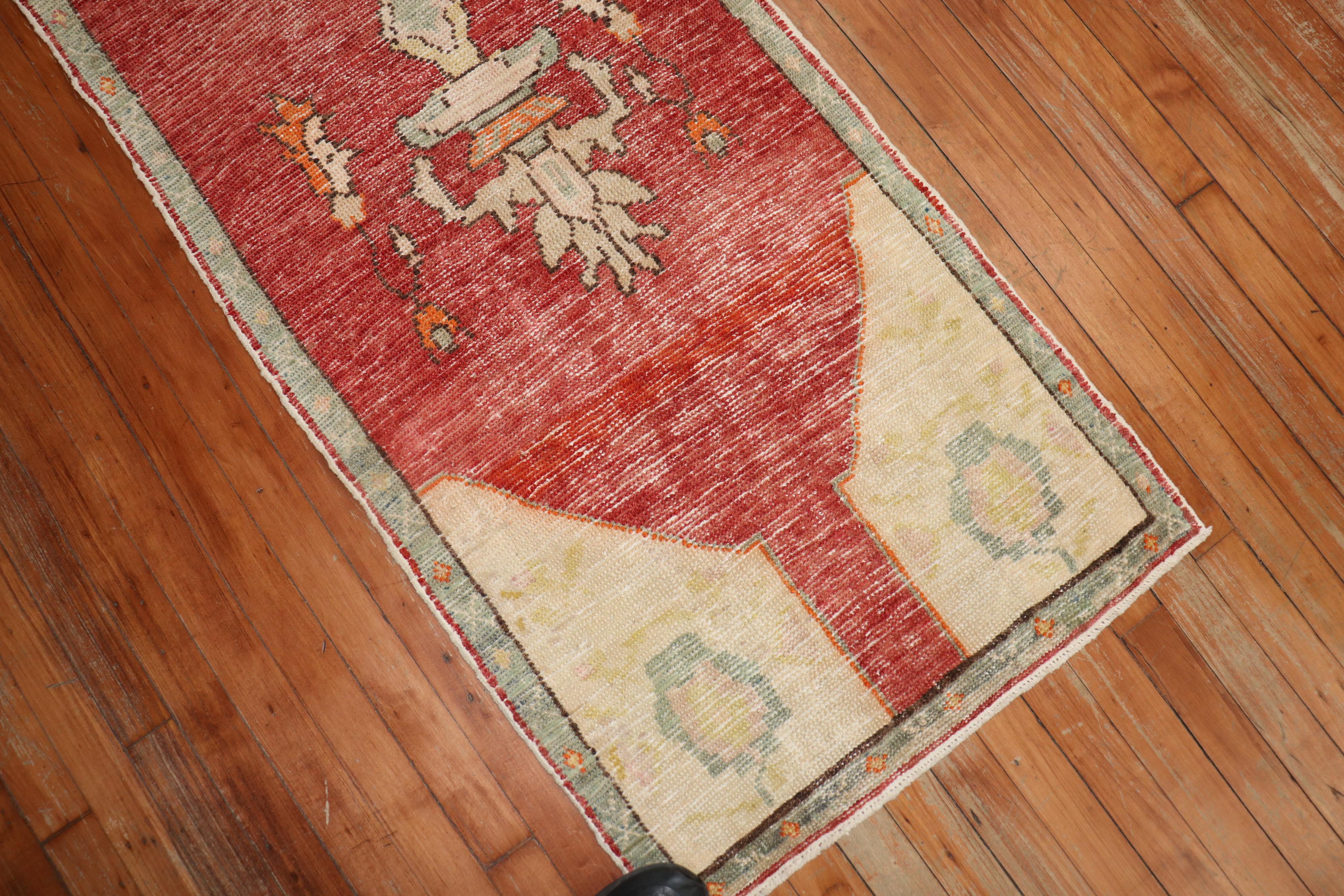 Zabihi Collection Red Turkish Narrow Runner For Sale 2