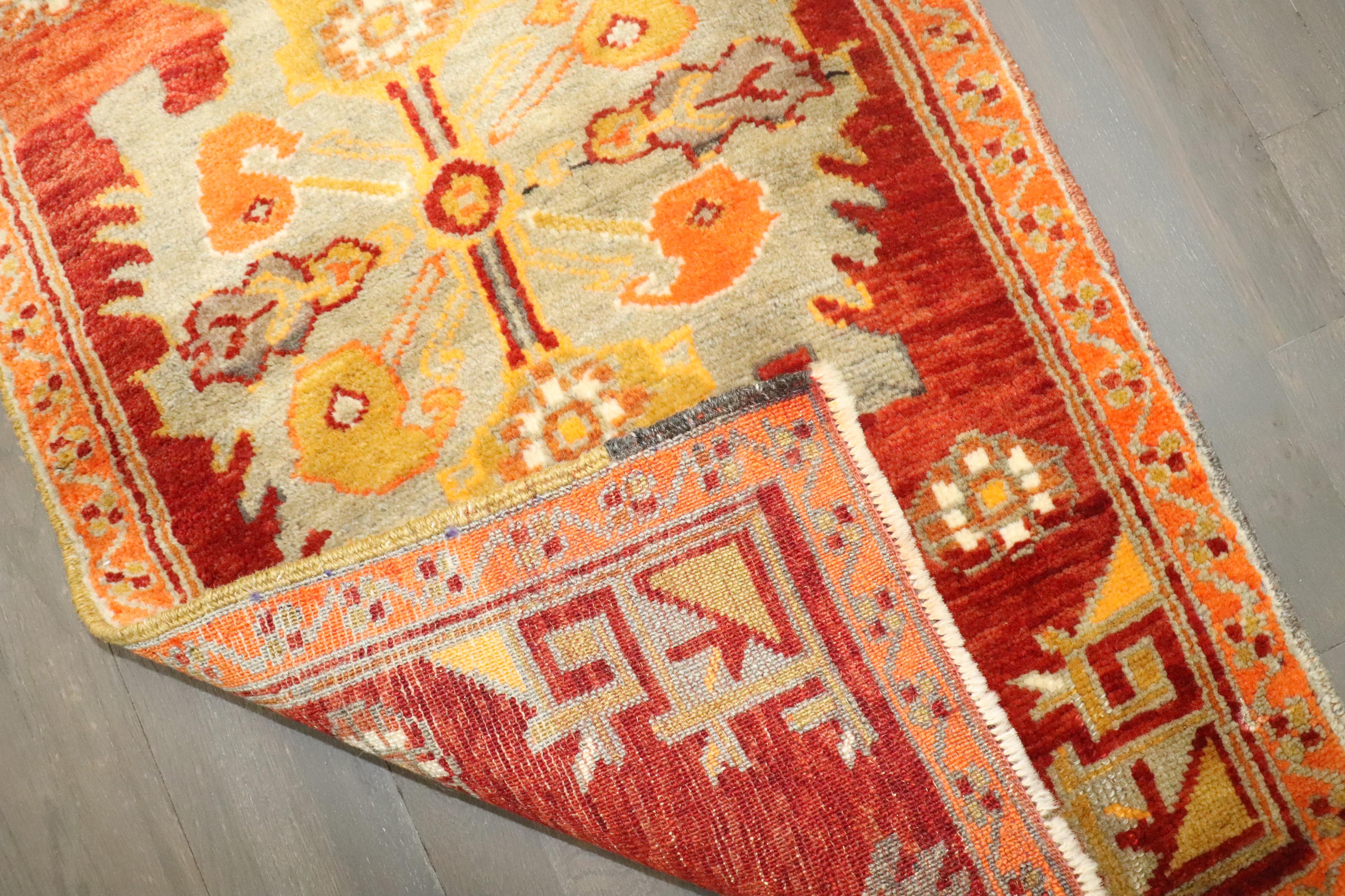 20th Century Zabihi Collection Red Turkish Sivas Small Rug For Sale