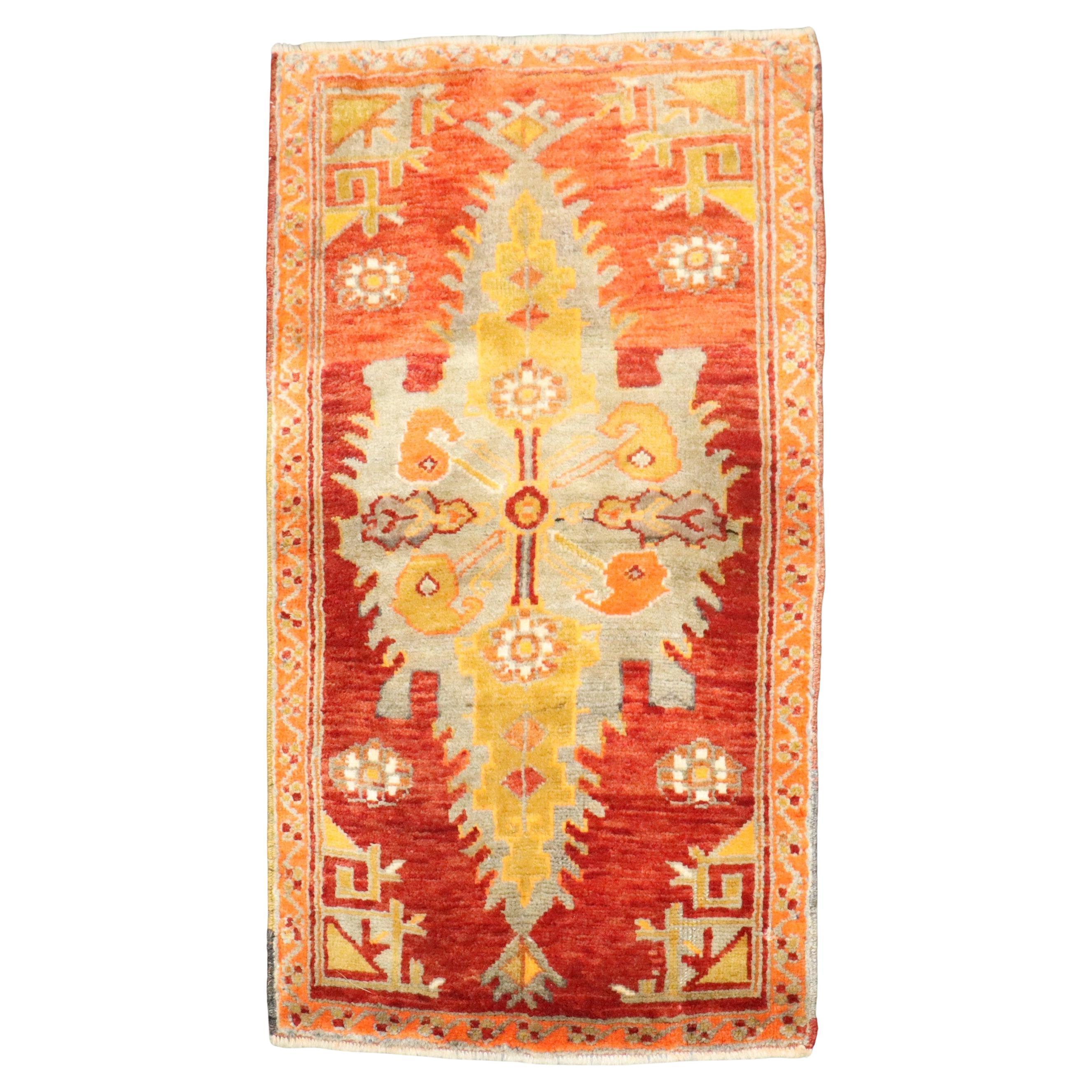 Zabihi Collection Red Turkish Sivas Small Rug For Sale