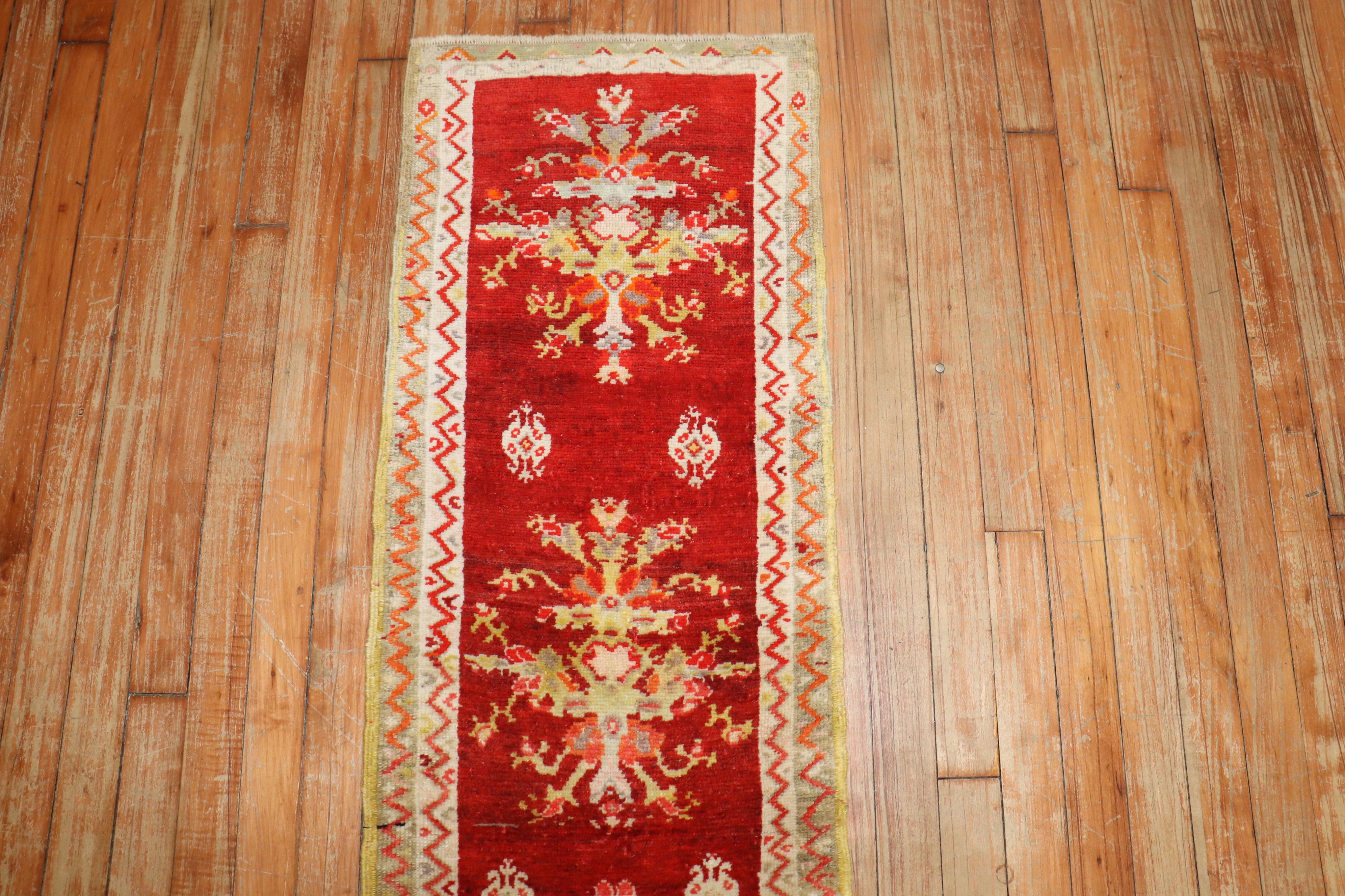 An early fine narrow and small Turkish Sivas runner 

1'6'' x 5'10''