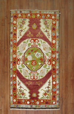 Zabihi Collection Red Vintage Turkish Anatolian Scatter Rug