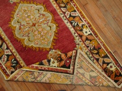 Zabihi Collection Red Vintage Turkish Anatolian Scatter Rug