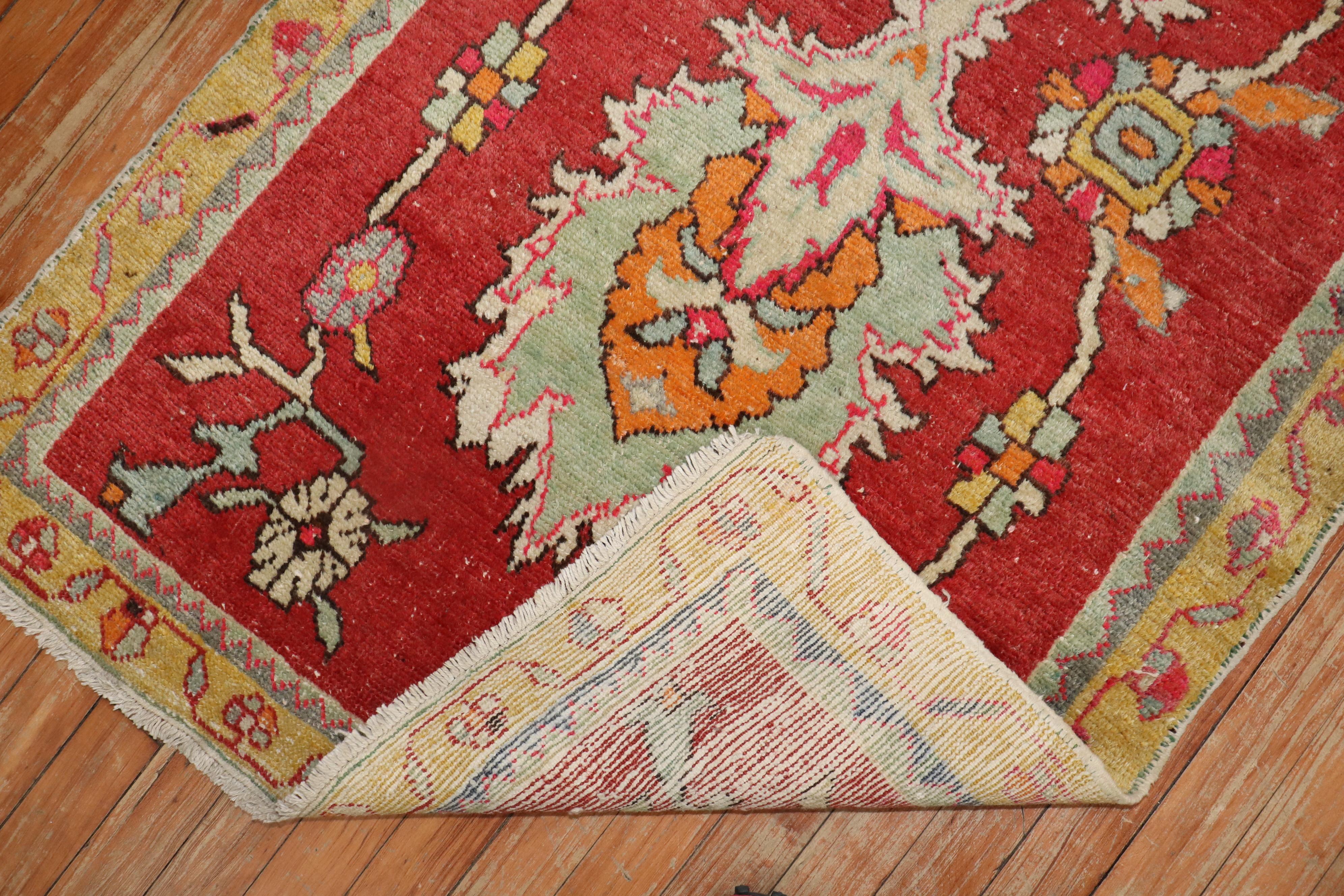 Zabihi Collection Red Vintage Turkish Anatolian Scatter Rug In Good Condition For Sale In New York, NY