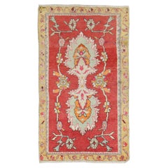 Zabihi Collection Red Vintage Turkish Anatolian Scatter Rug