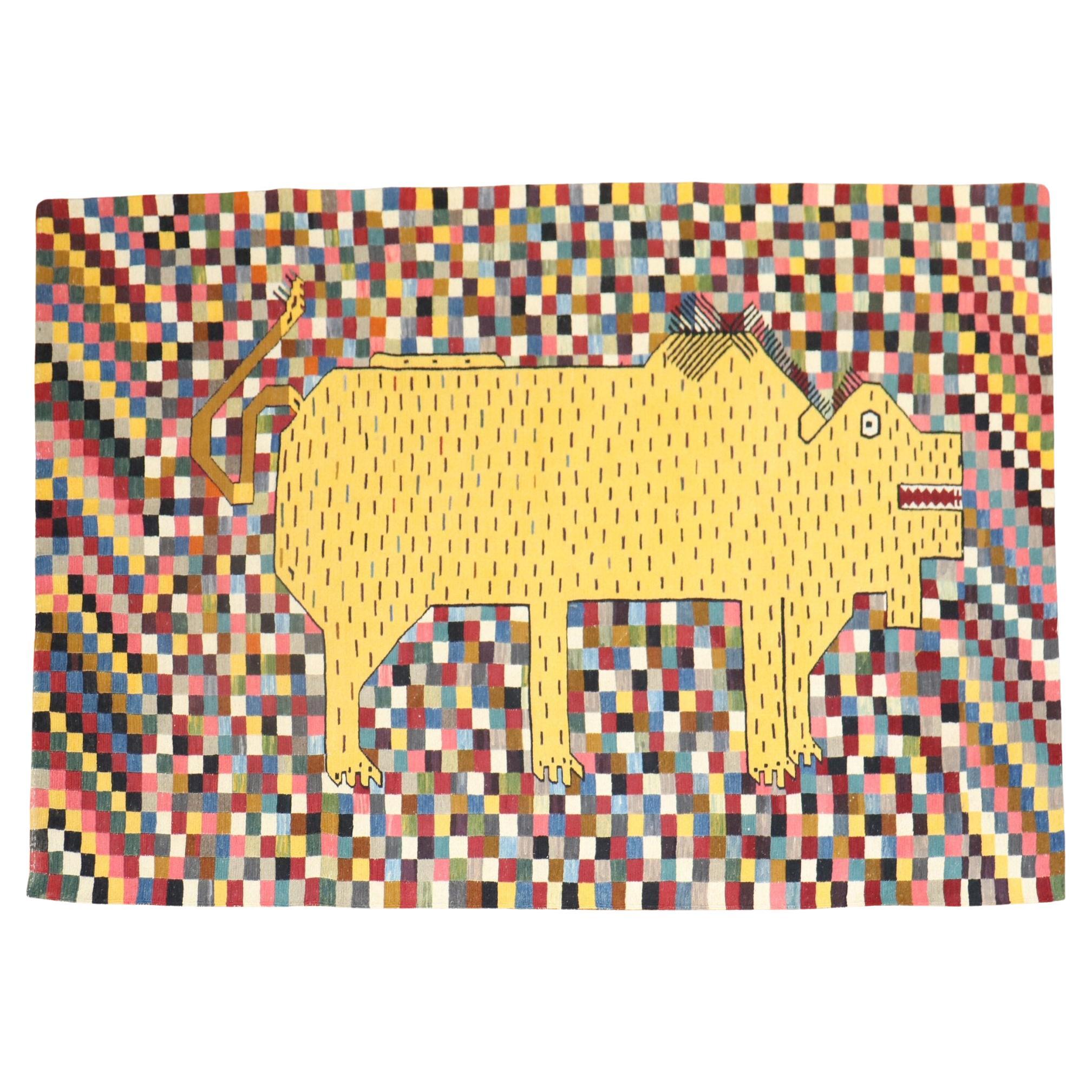 Zabihi Collection Rhinoceros Persian Kilim 