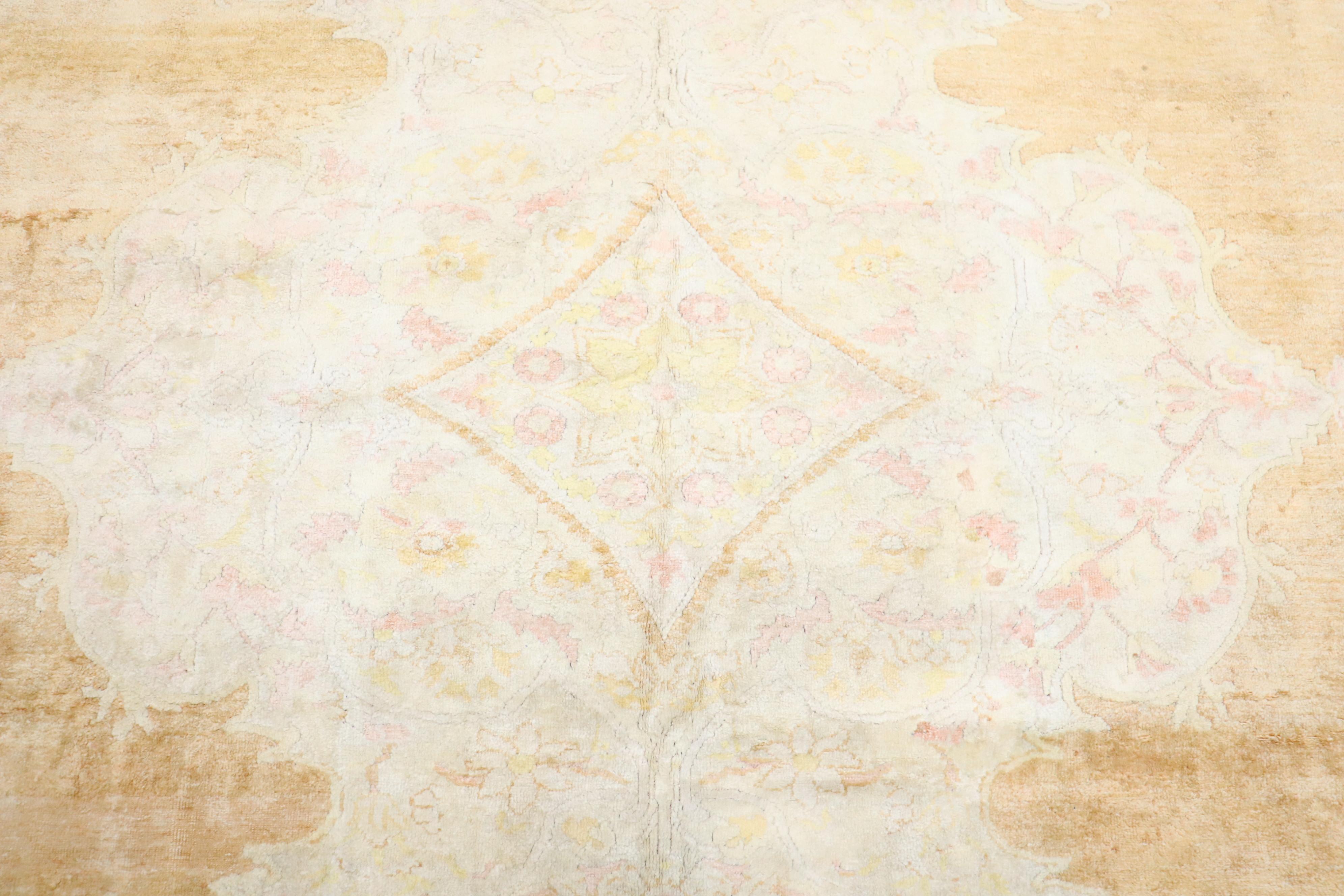 Zabihi Collection Rich Antique Turkish Silk Cotton Rug For Sale 11