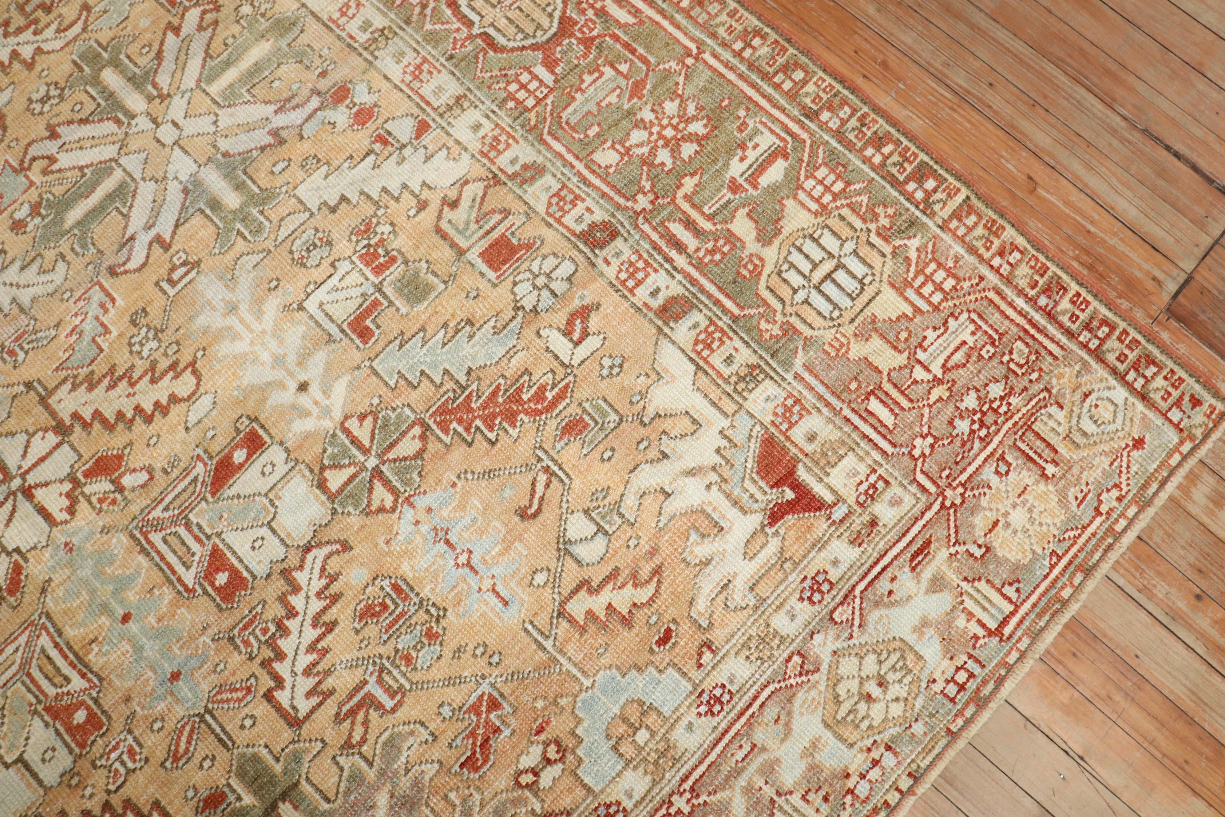 Zabihi Collection Room Size Antique Heriz Rug For Sale 5