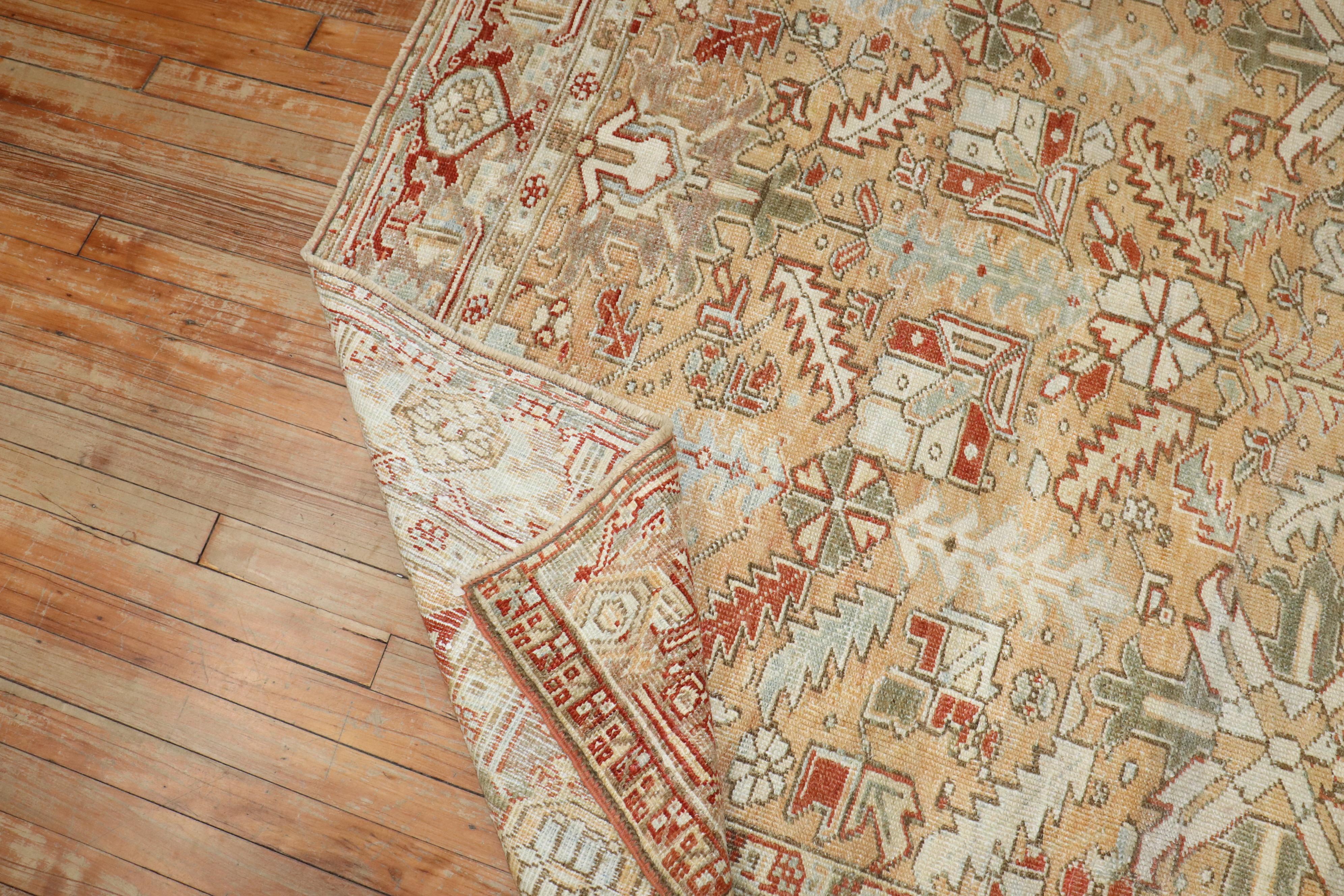 Zabihi Collection Room Size Antique Heriz Rug For Sale 1