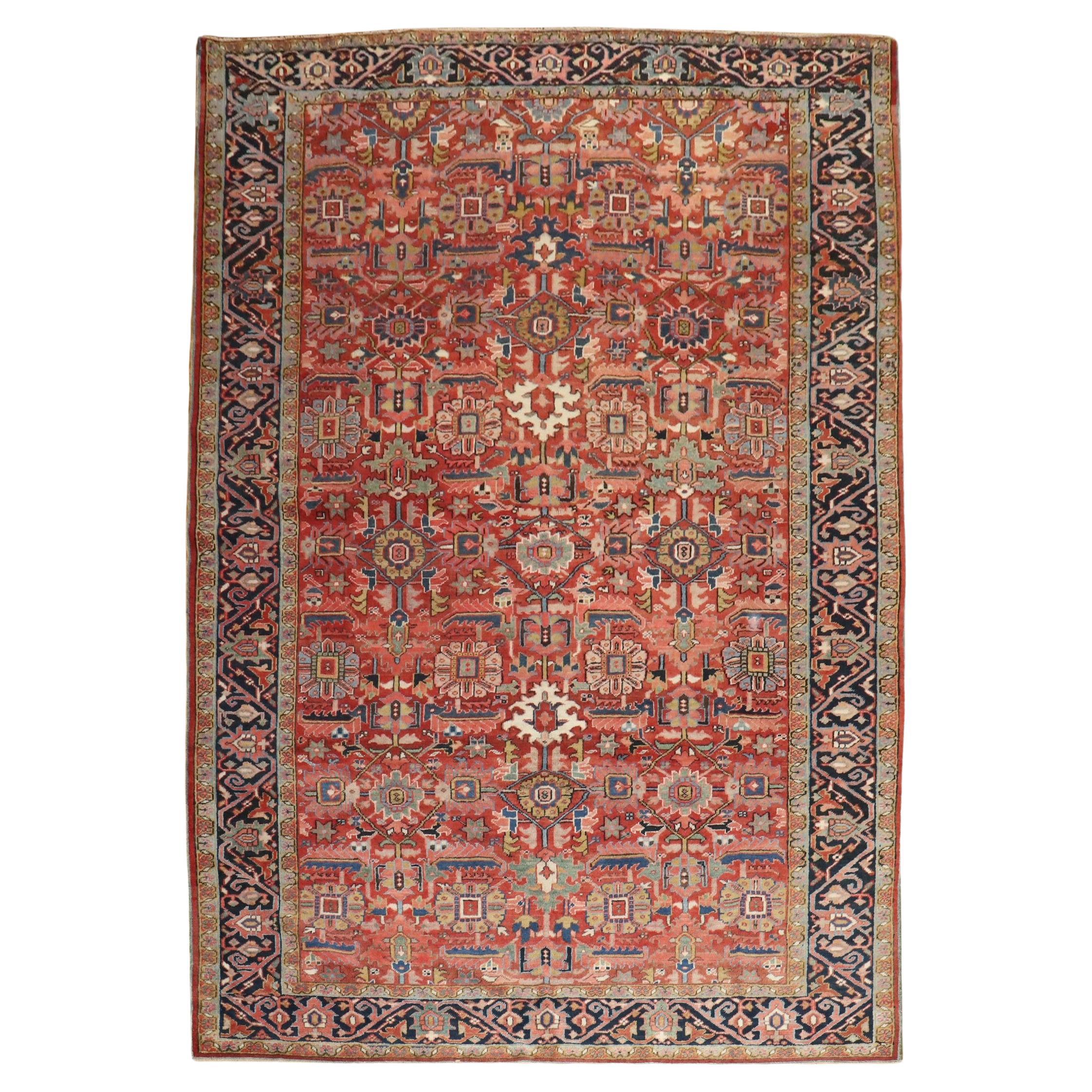  Zabihi Collection Room Size Antique Persian Heriz Rug