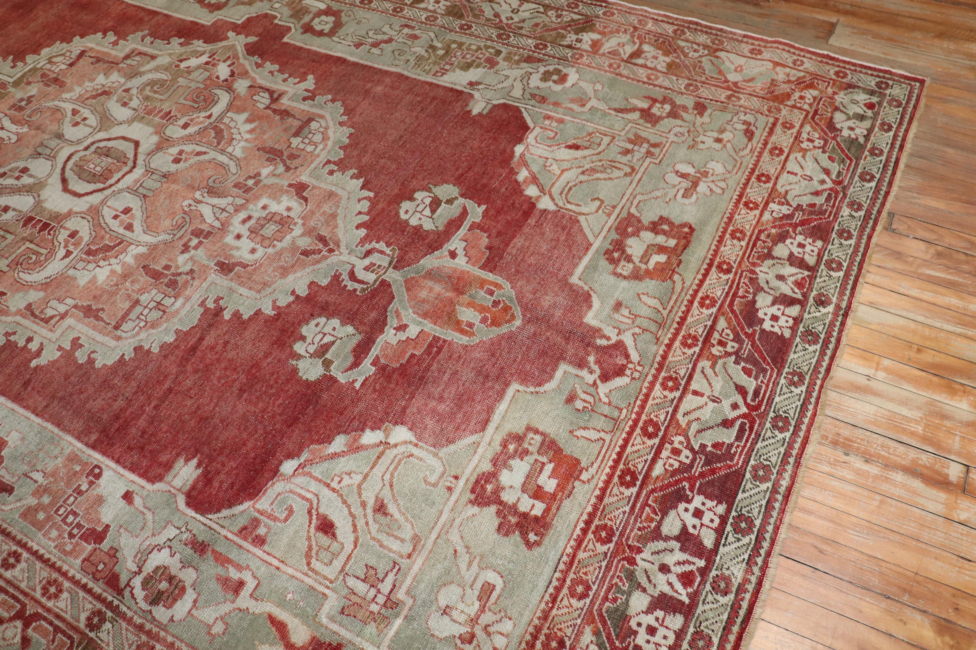 Zabihi Collection Room Size Antique Turkish Rug For Sale 2