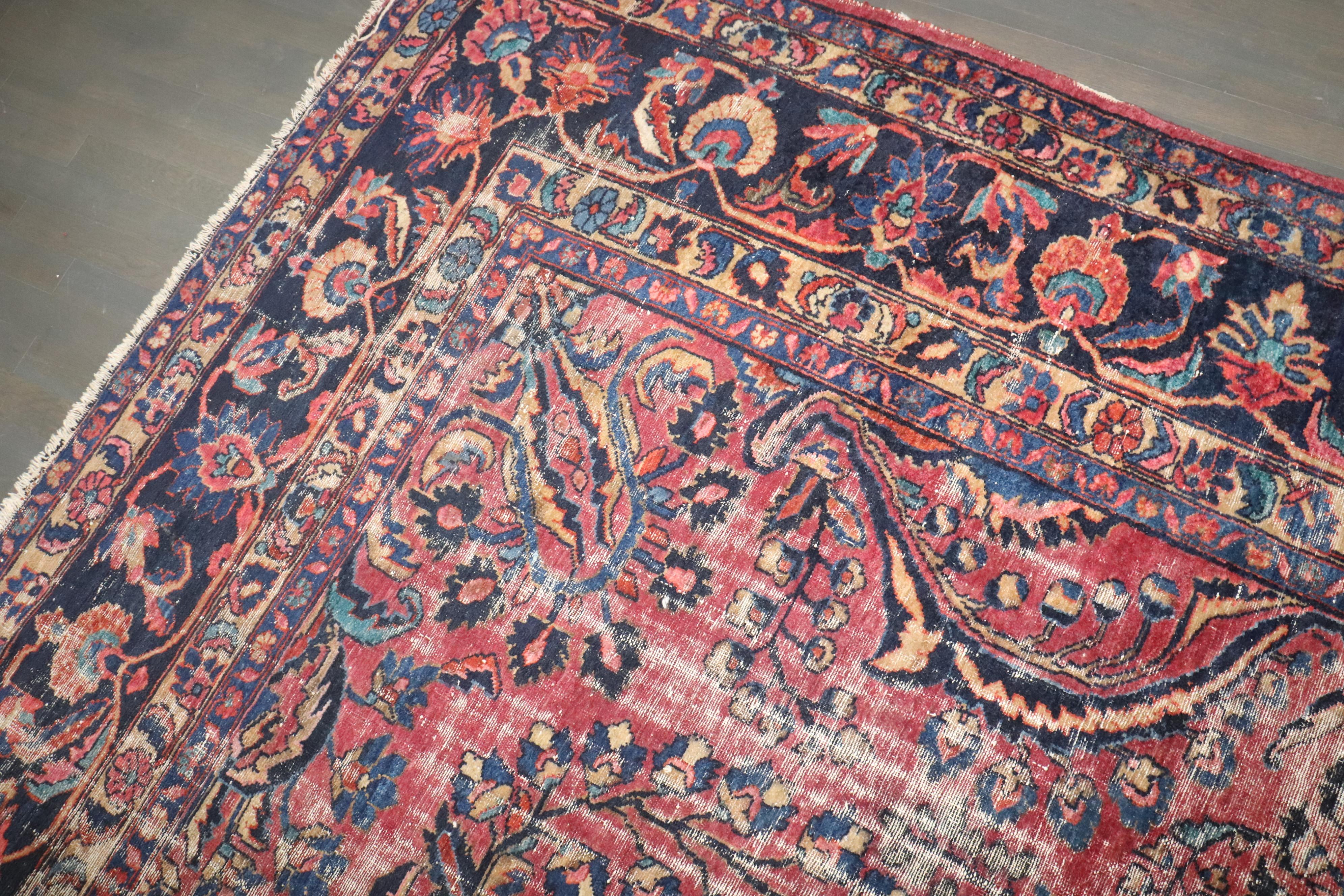 Zabihi Kollektion Room Size Persischer Distressed Teppich im Used-Look (Wolle) im Angebot