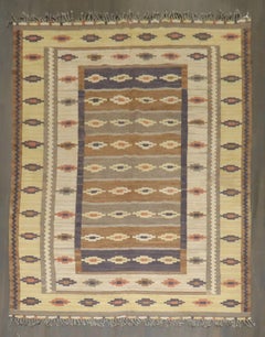 Zabihi Collection Room Size Rustic Swedish Kilim