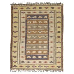 Zabihi Collection Room Size Rustic Swedish Kilim