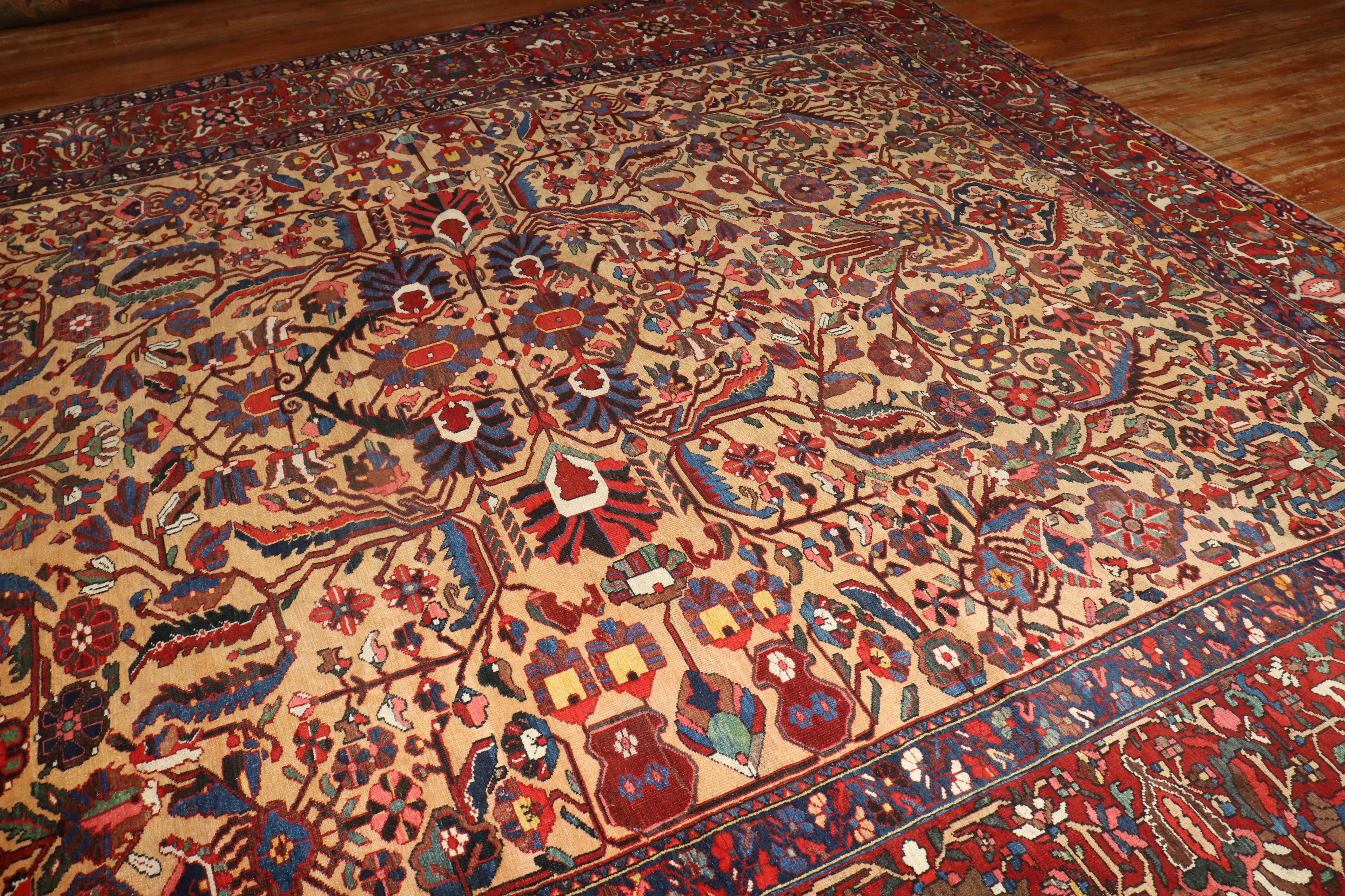 
un tapis Stellar Persian Bakhtiari Square Room du début du 20ème siècle

Détails
rug no.	j3307
taille	11' x 12' 2