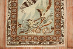 Zabihi Collection Rooster Swan Antique Persian Tabriz Rug Mat