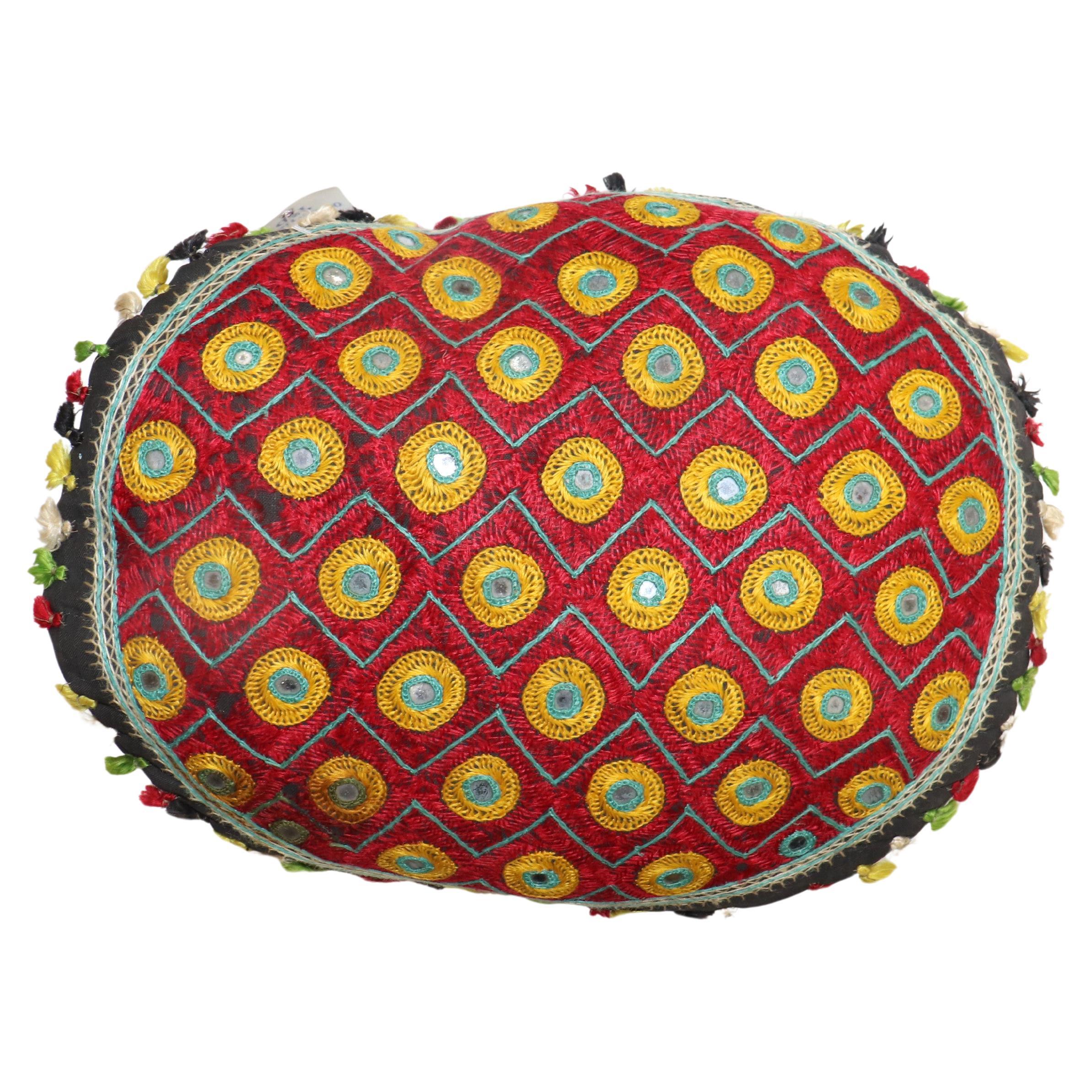 Zabihi Collection Round Indian Textile Pillow