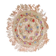 Zabihi Collection Round Vintage Hungarian Embroidery Textile