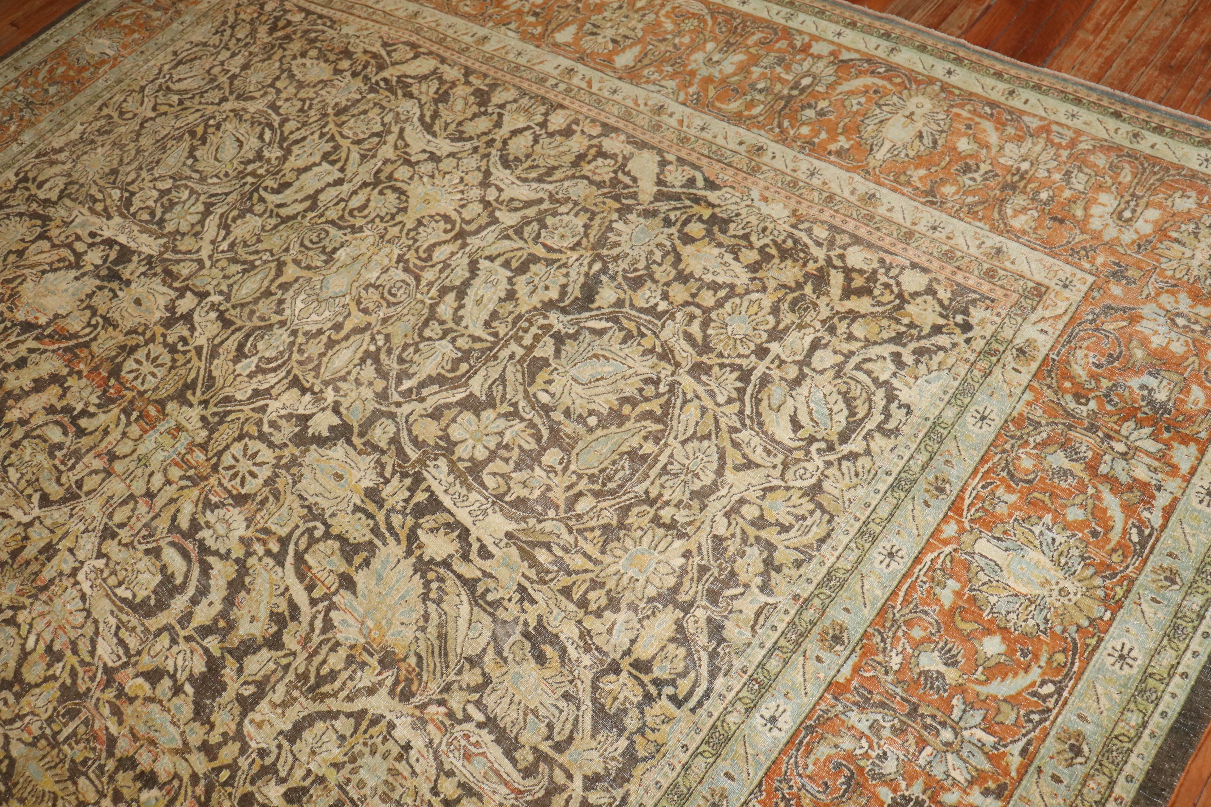 Zabihi Collection Rustic Antique Persian Bidjar Rug For Sale 5