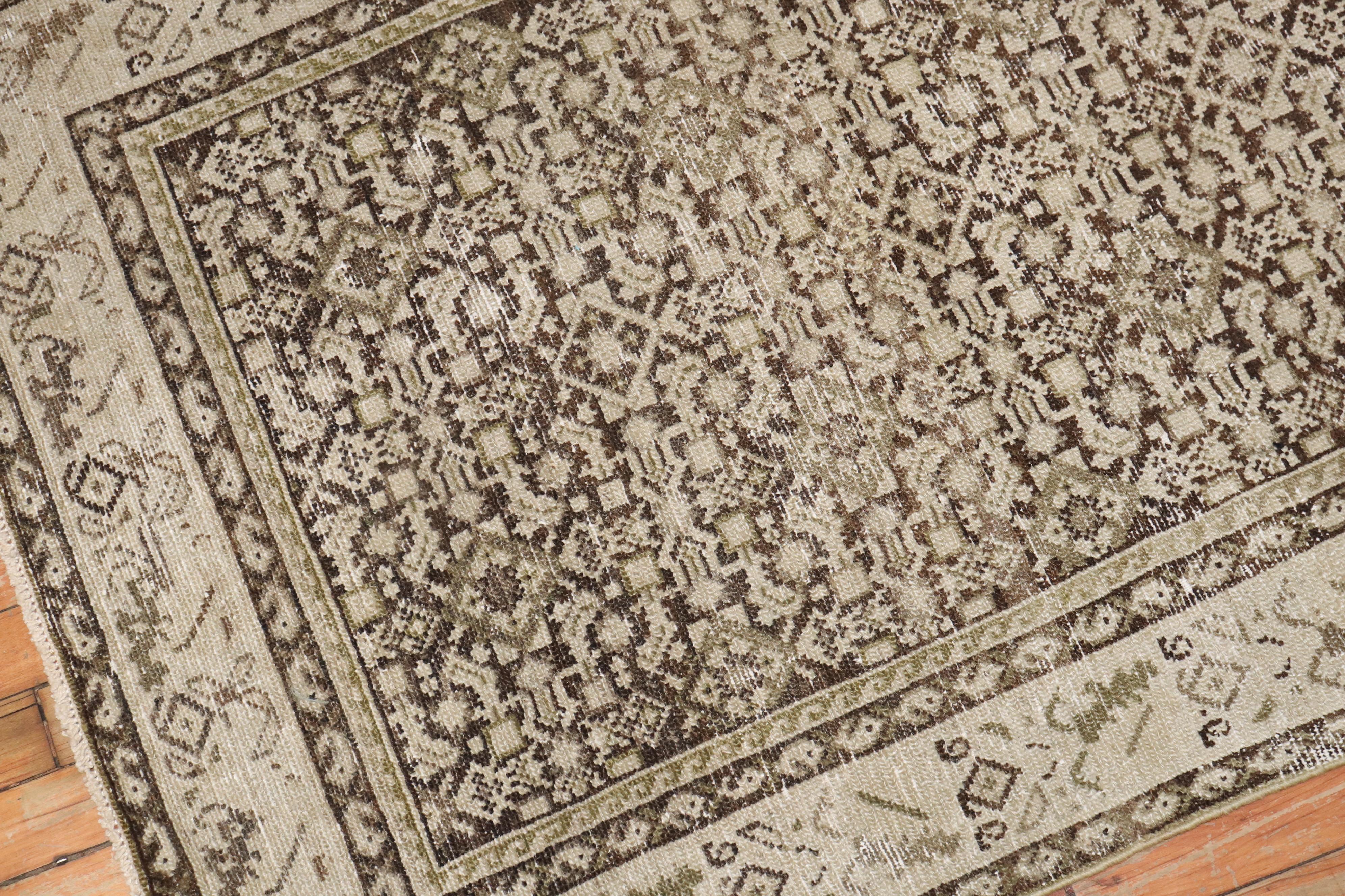 Runner antico Zabihi Collection'S Marrone rustico Malayer in vendita 1
