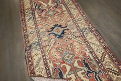 Zabihi Collection Rustic Persian Long Wide Heriz Antique Runner