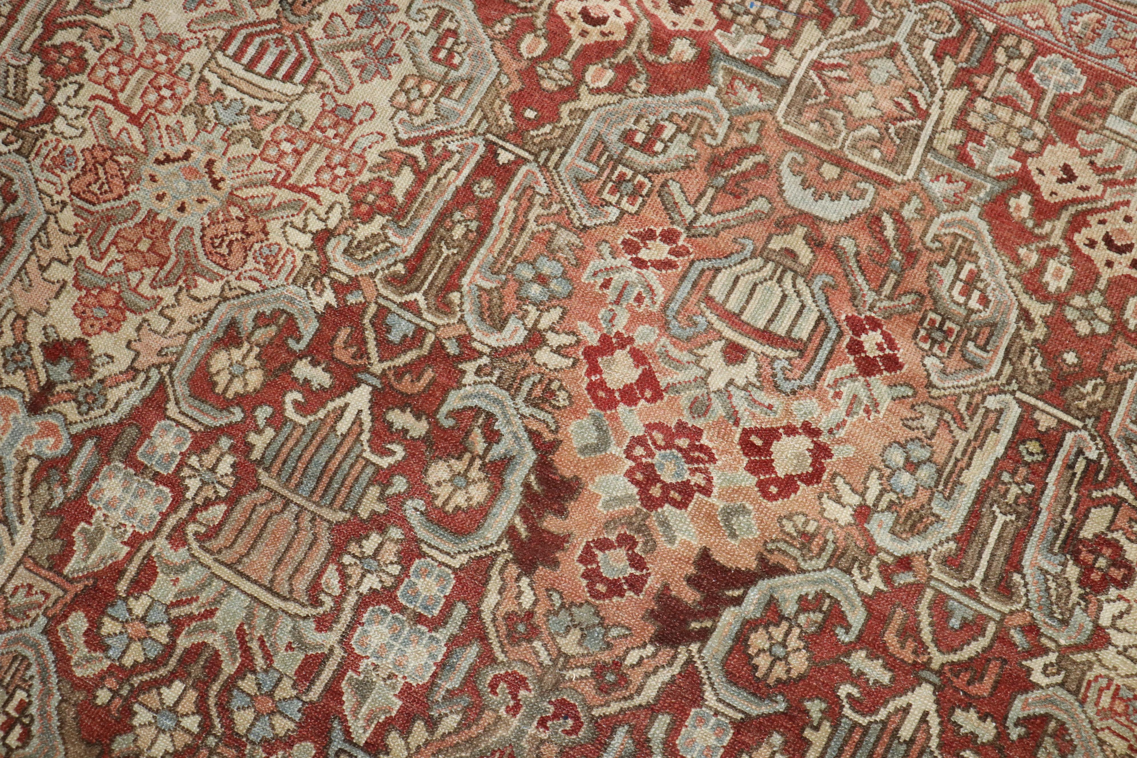 Hand-Knotted Zabihi Collection Rustic Tribal Antique Bakhtiari Rug For Sale