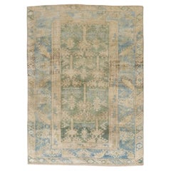 Zabihi Collection Sea Foam Blue Green Vintage Turkish Rug