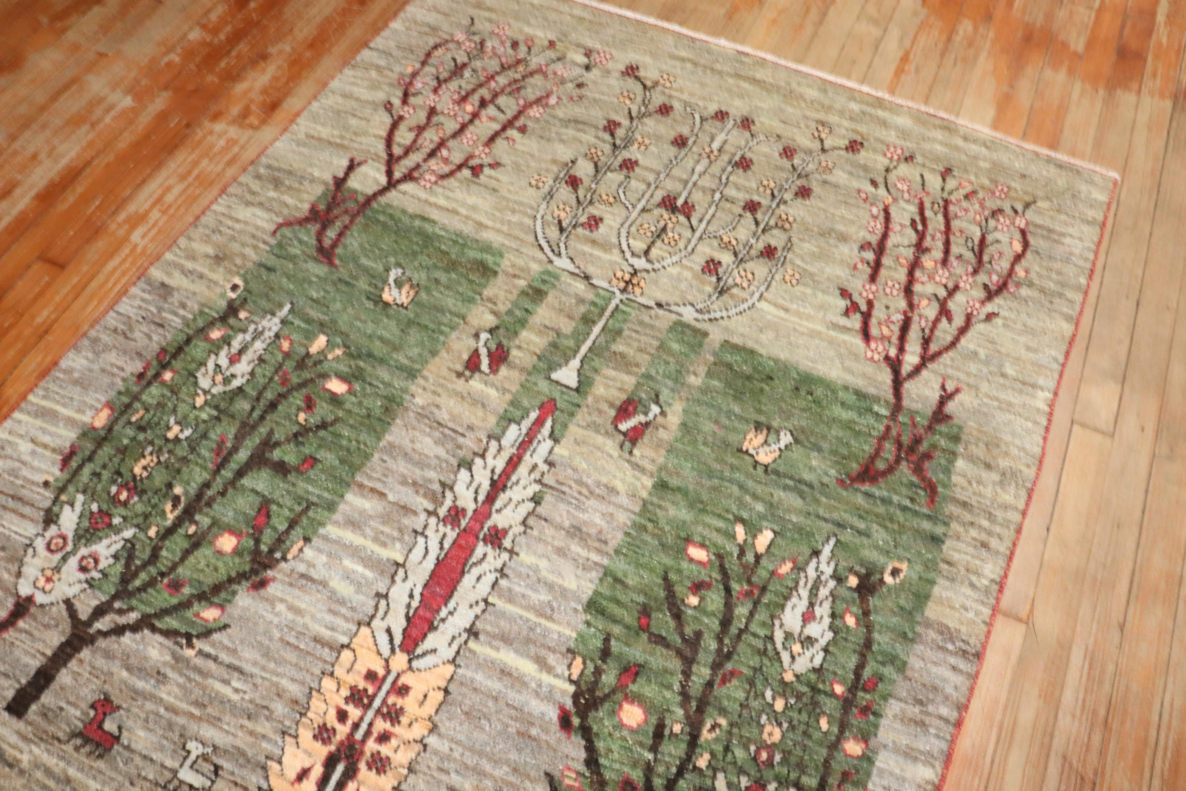 Signierter persischer Gabbeh-Teppich der Zabihi-Kollektion im Zustand „Hervorragend“ im Angebot in New York, NY