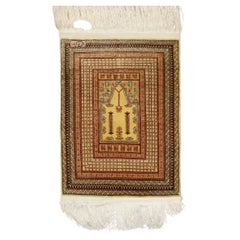Vintage Zabihi Collection Silk Herekeh Prayer Rug