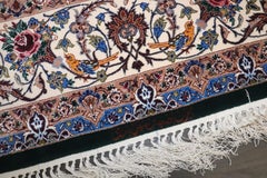 Zabihi Collection Silk Warp Green Persian Isfahan Prayer Rug