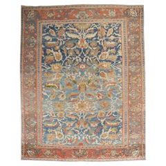 Tappeto Zabihi Collection Sky Blue Antique Ziegler Mahal Persian 19th Century