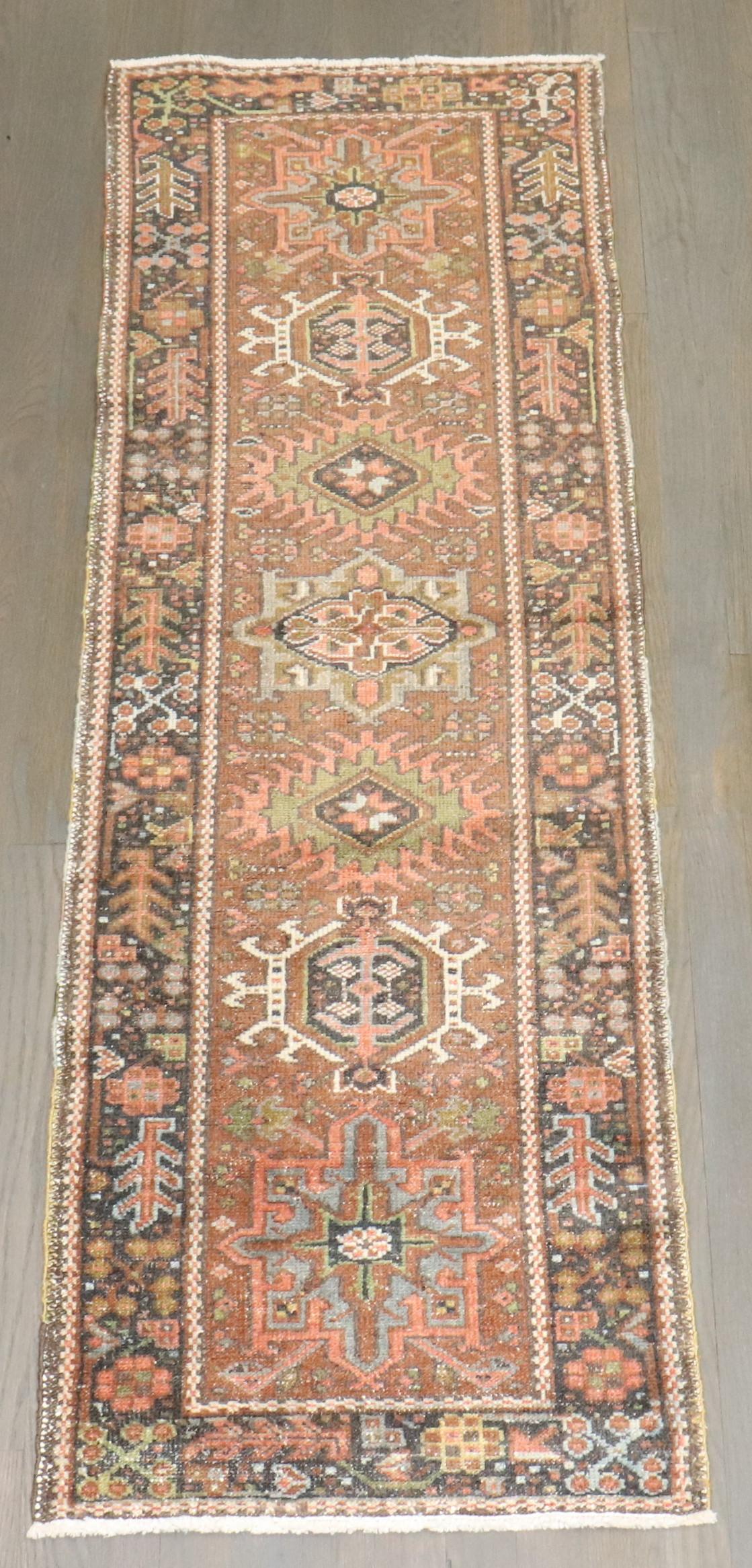 A very narrow Persian Heriz Karadja runner from the 2nd quarter of the 20th century.

Measures: 1'10” x 5'5''