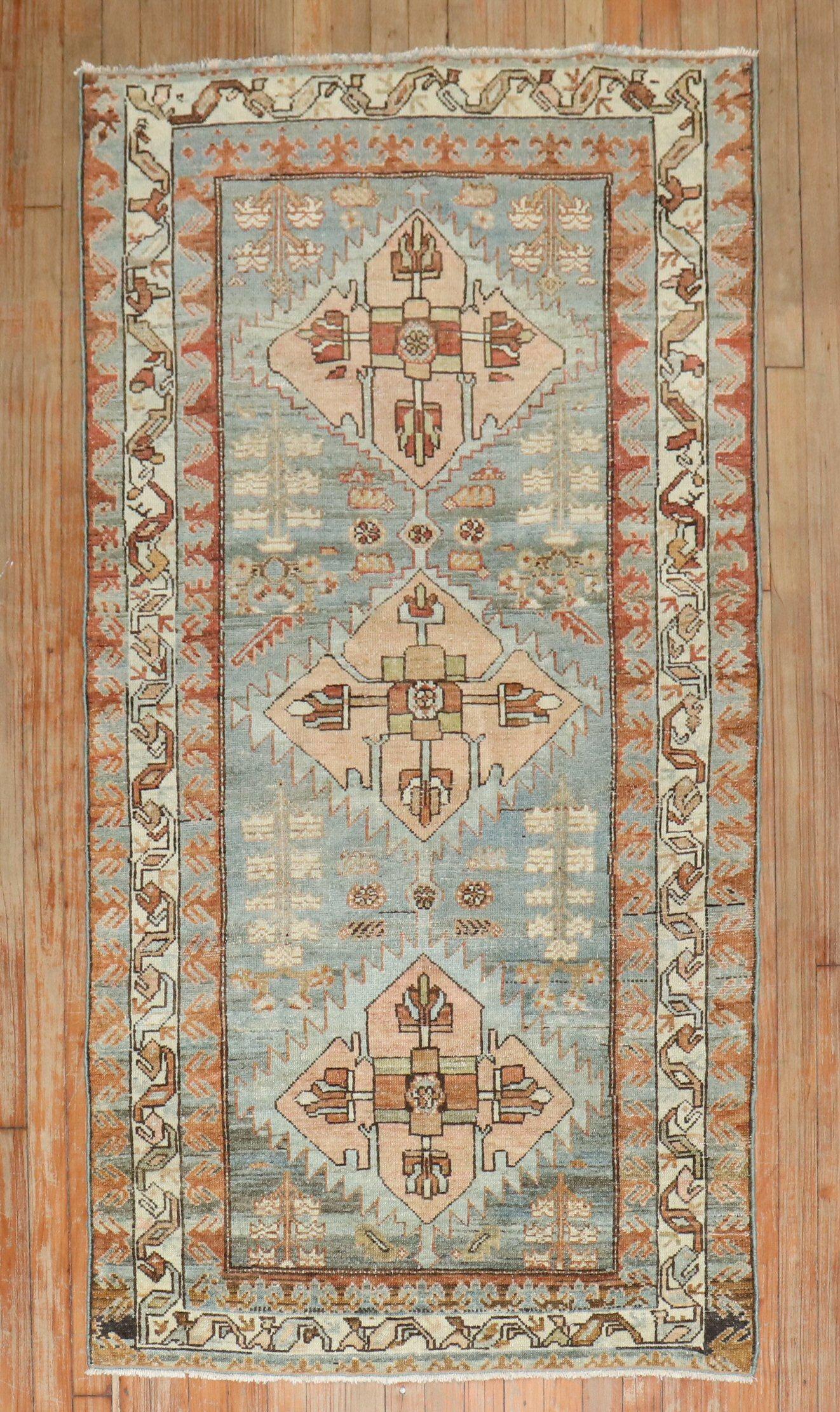 Zabihi Collection Small Persian Malayer Scatter Size Runner In Good Condition For Sale In New York, NY