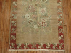 Zabihi Collection Small Vintage Turkish Floral Rug