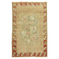Zabihi Collection Small Vintage Turkish Floral Rug