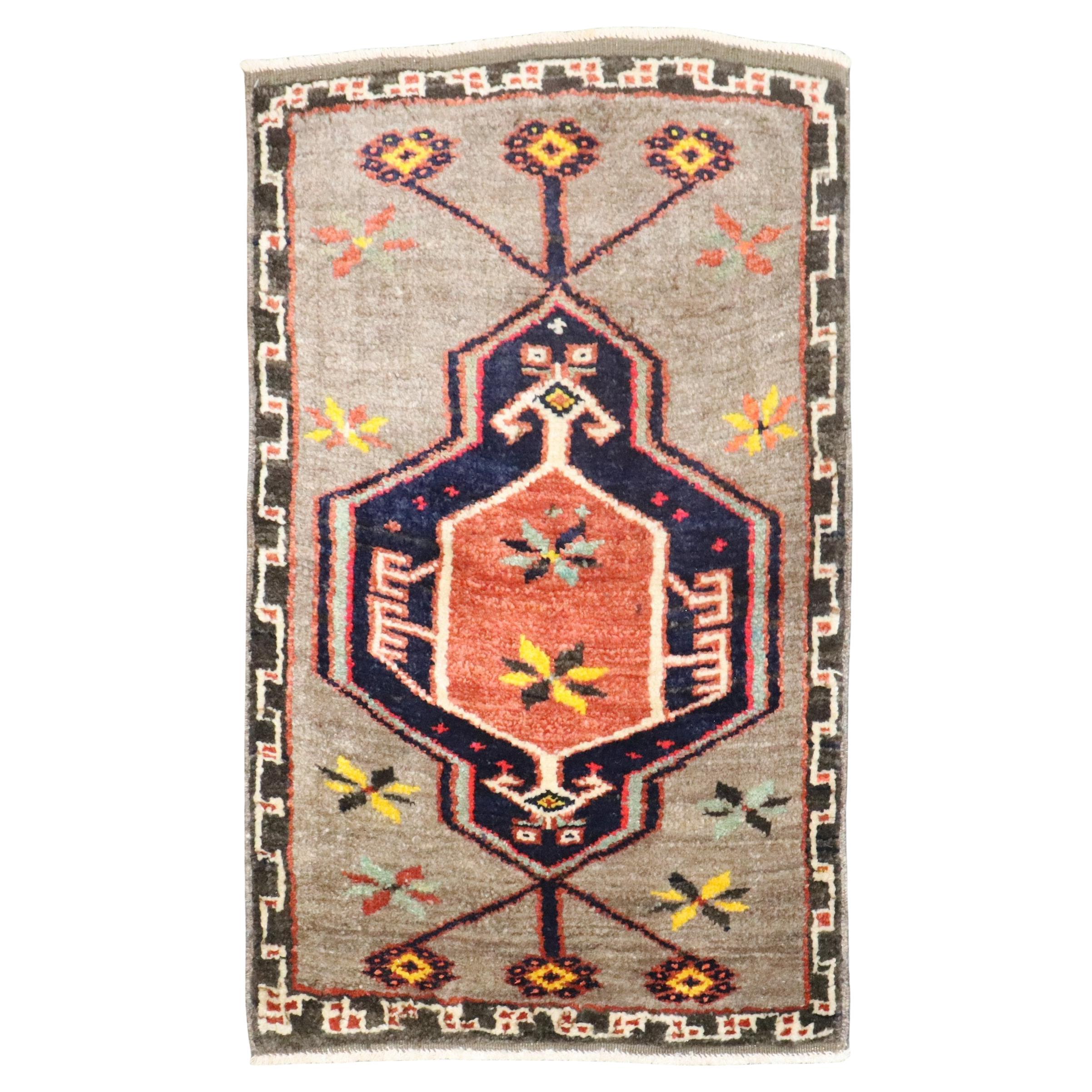 Zabihi Collection Small Vintage Turkish Rug