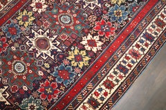 Zabihi Collection Snowflake Antique Leshgi Caucasian Intermediate Size Rug