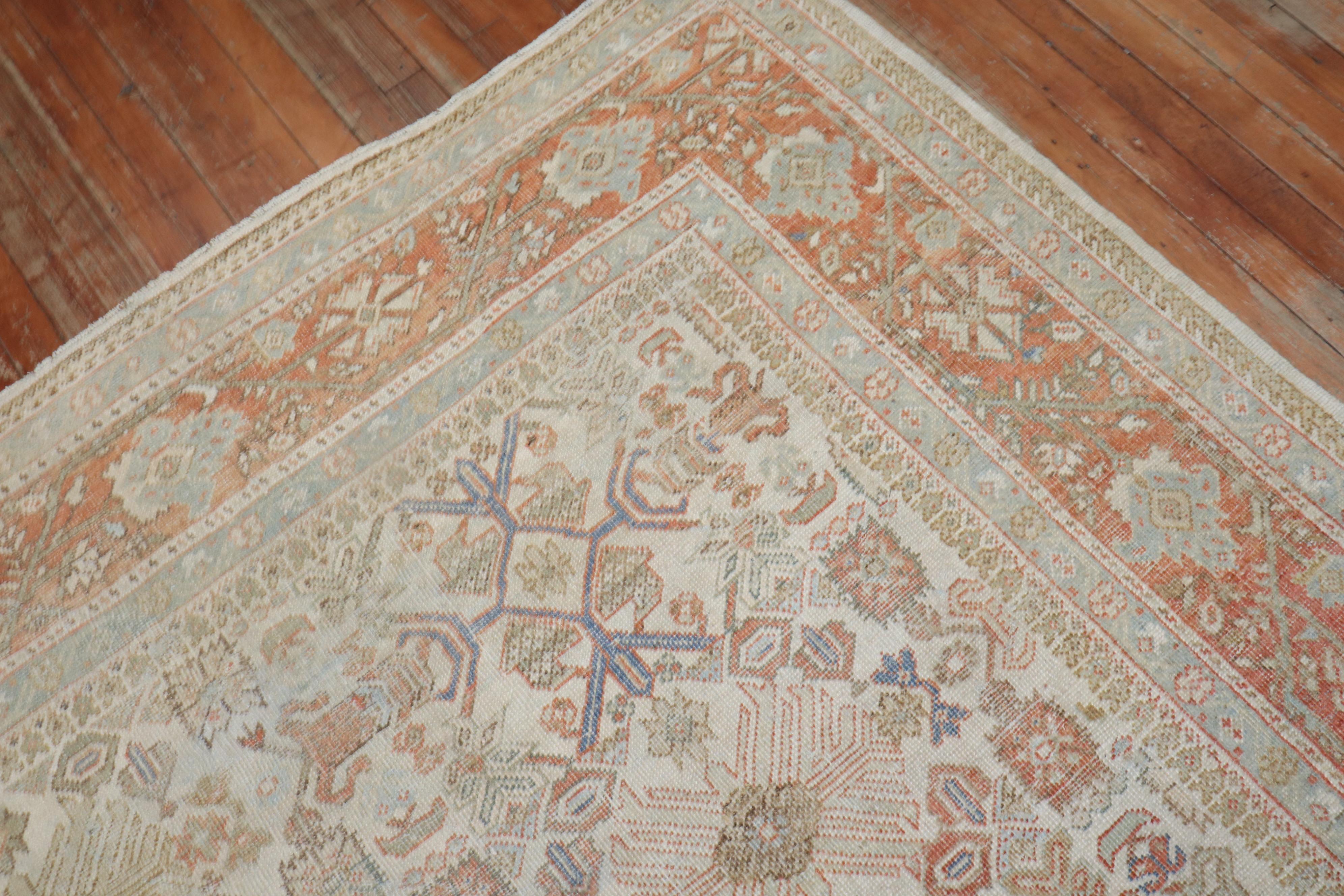 Zabihi Collection Soft Antique Persian Mahal Rug For Sale 4