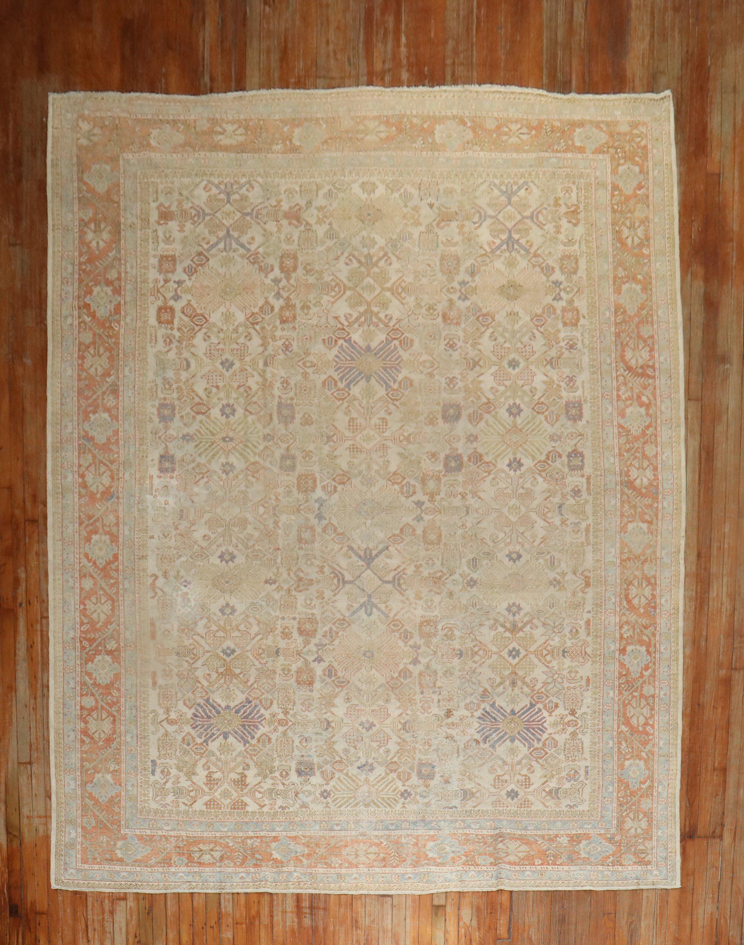 Zabihi Collection Soft Antique Persian Mahal Rug For Sale 5
