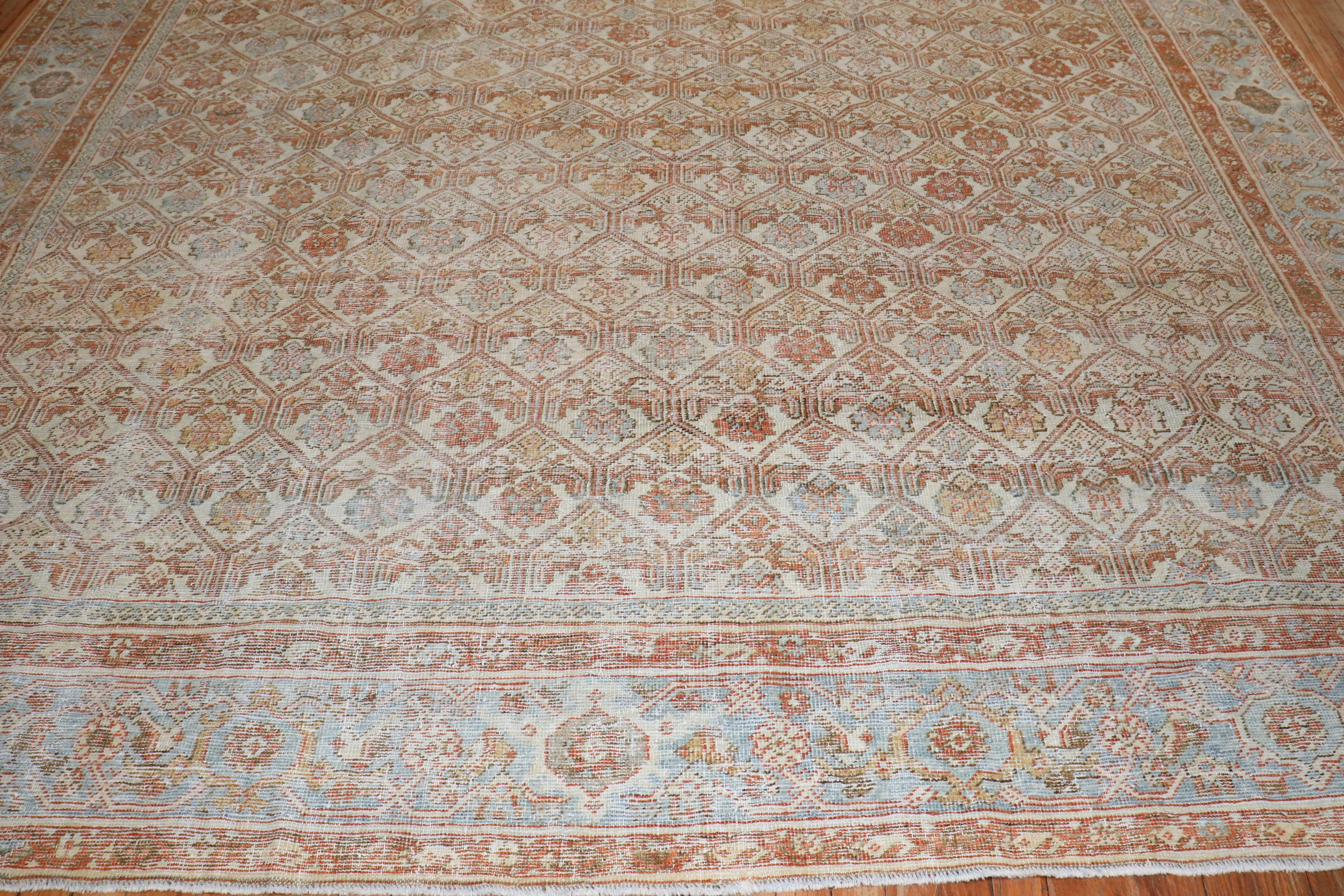 Zabihi Collection Soft Antique Persian Mahal Rug In Good Condition In New York, NY