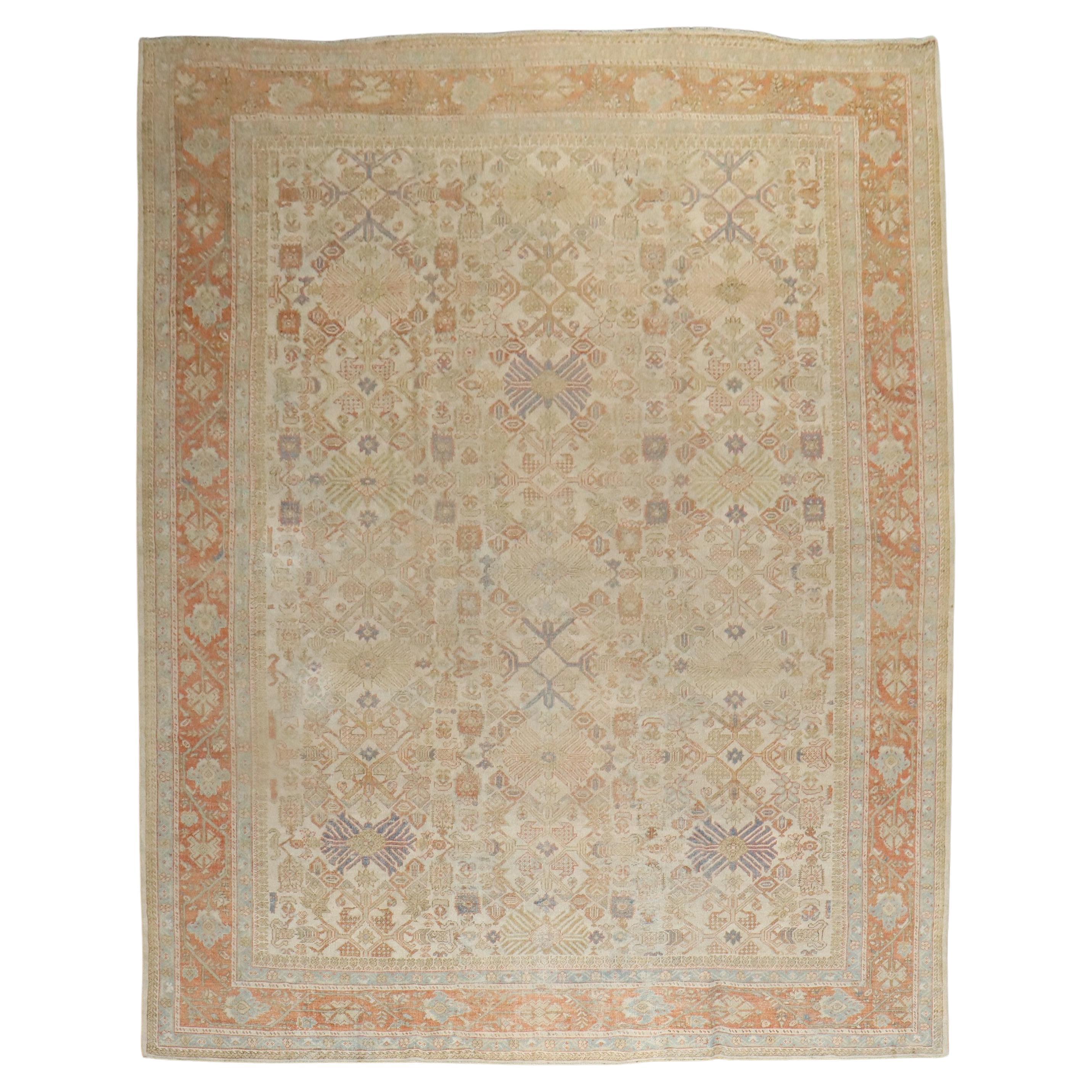 Zabihi Collection Soft Antique Persian Mahal Rug For Sale