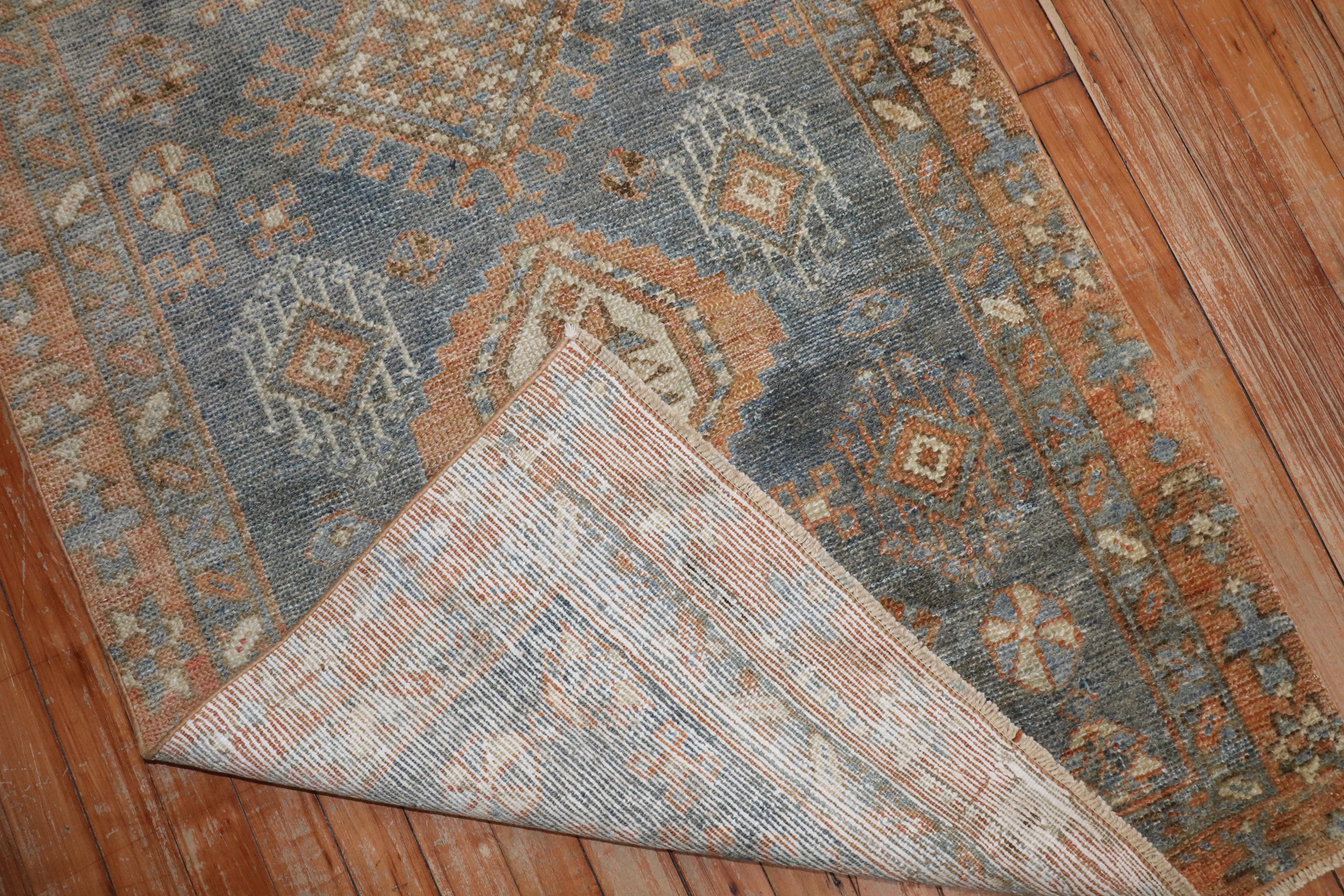 Zabihi Collection Soft Blue Antique Persian Heriz Rug In Good Condition For Sale In New York, NY
